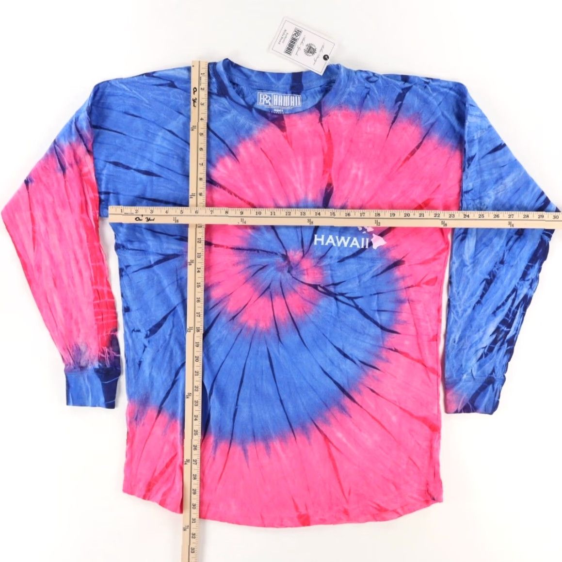 Vintage R&R Gifts Hawaii Jersey Tie-Dye Long Sleeve T-Shirt Blue Men's L Size US L / EU 52-54 / 3 - 3 Thumbnail