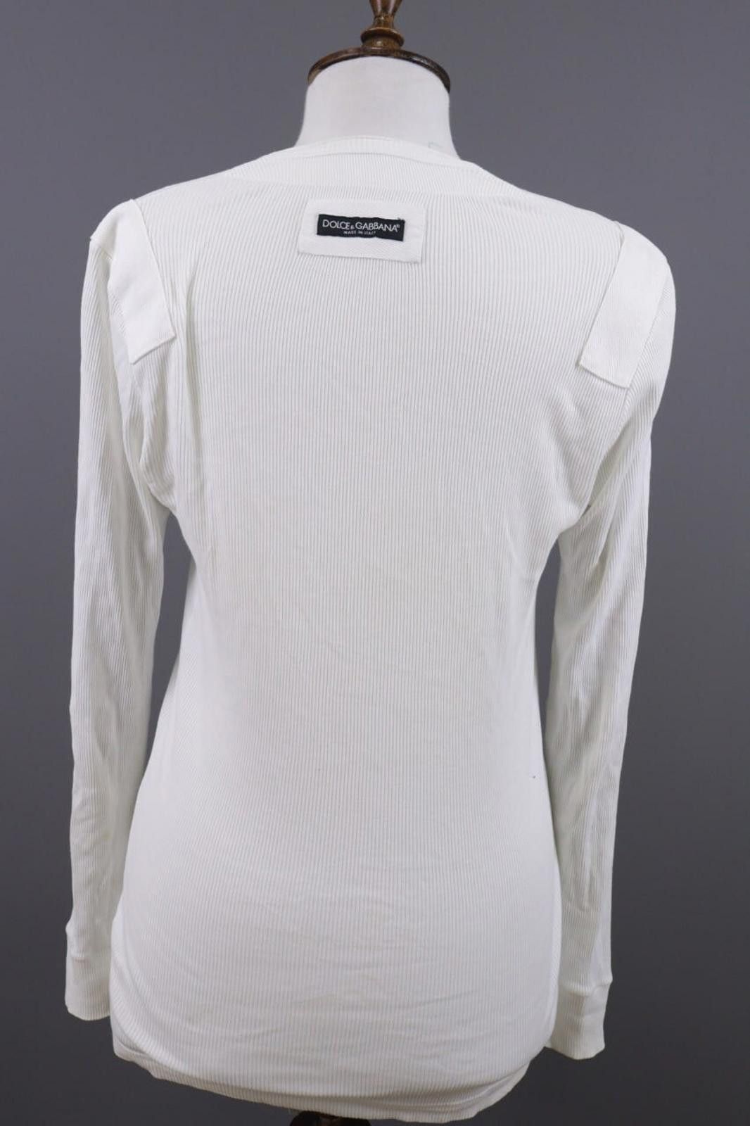 Dolce & Gabbana Dolce&Gabanna White V-Neck Pullover Size 46 Size S / US 4 / IT 40 - 7 Thumbnail