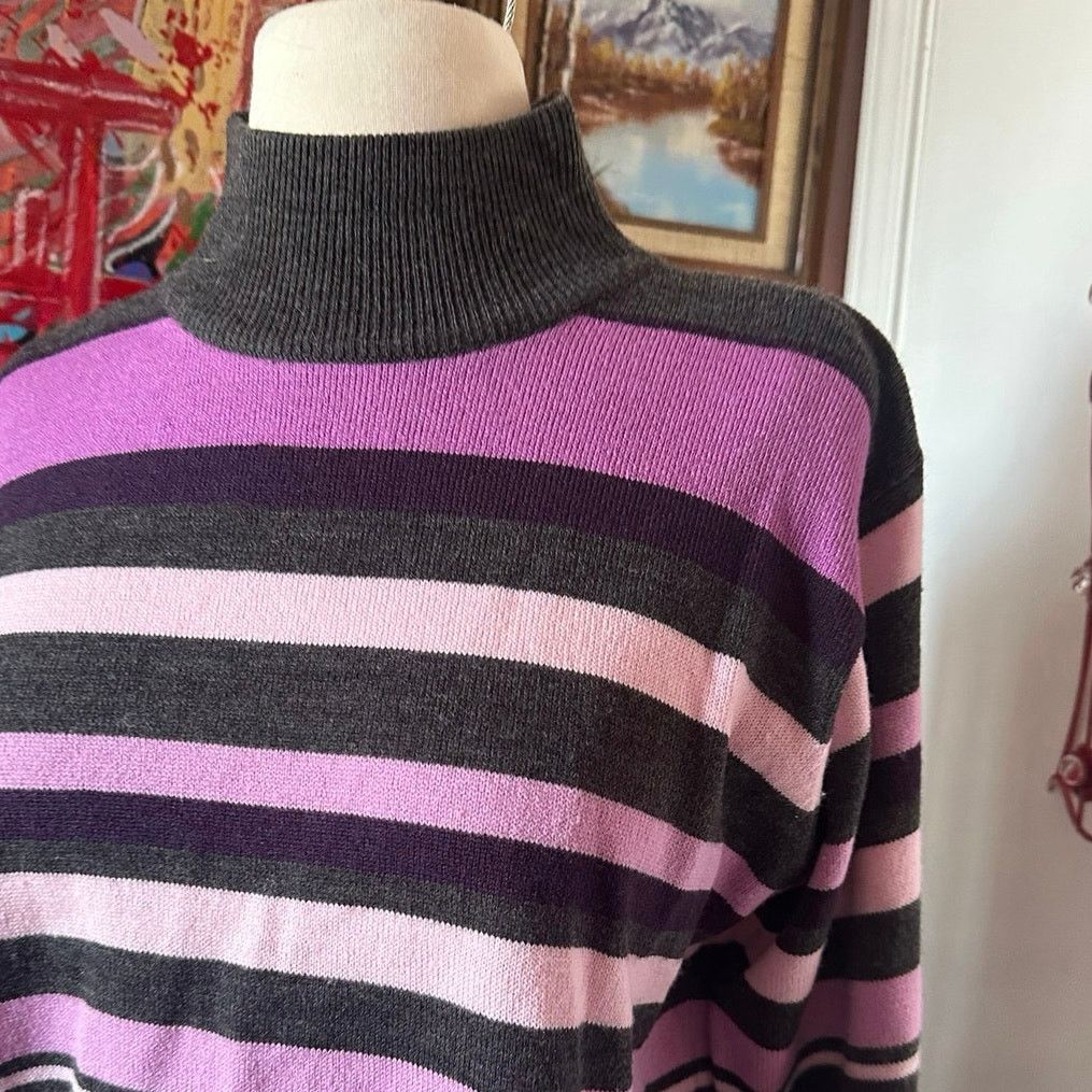 Other dress barn purple gray striped turtleneck sweater Size M / US 6-8 / IT 42-44 - 2 Thumbnail