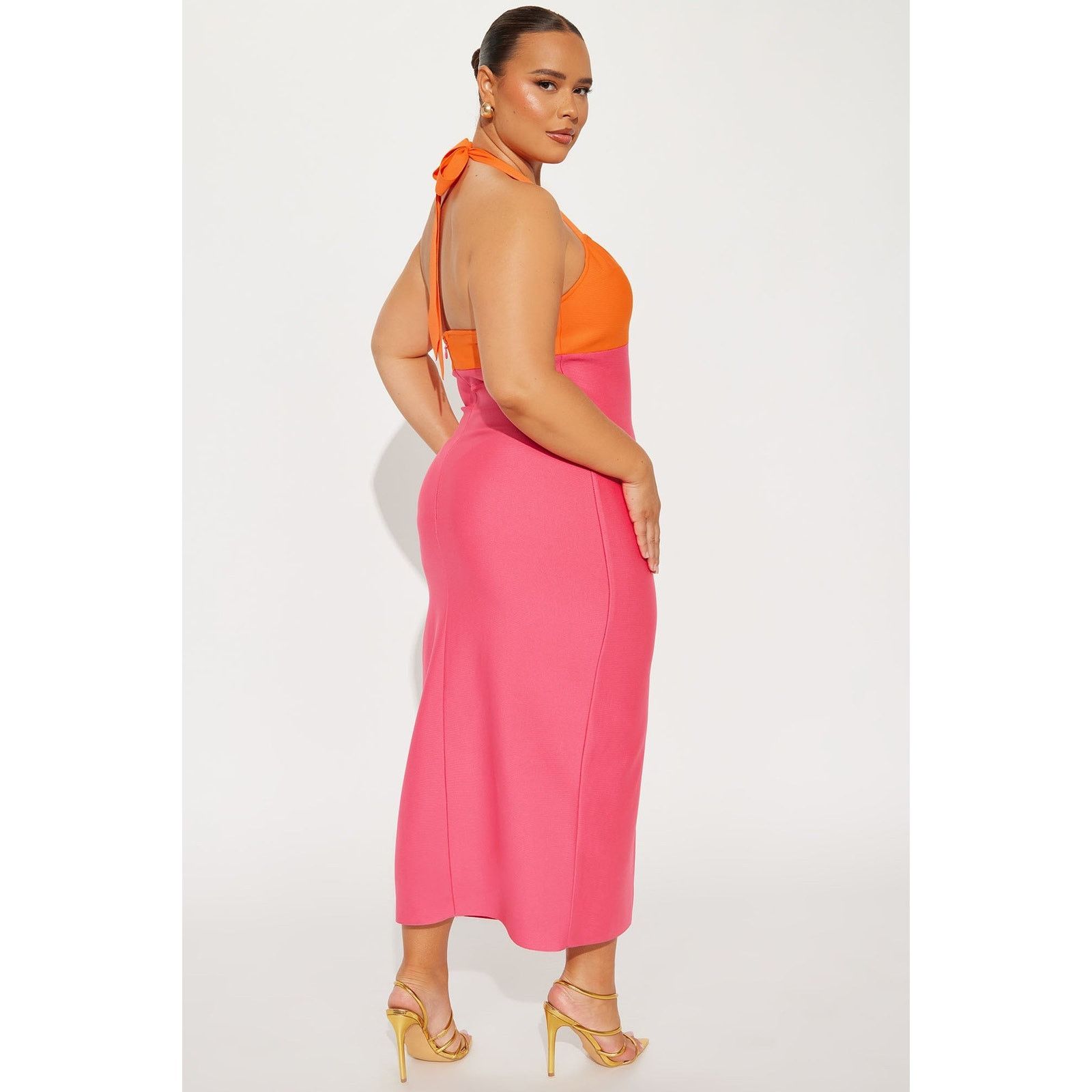 Other Always Winning Bandage Midi Dress - Pink/combo - Size M Size M / US 6-8 / IT 42-44 - 7 Thumbnail