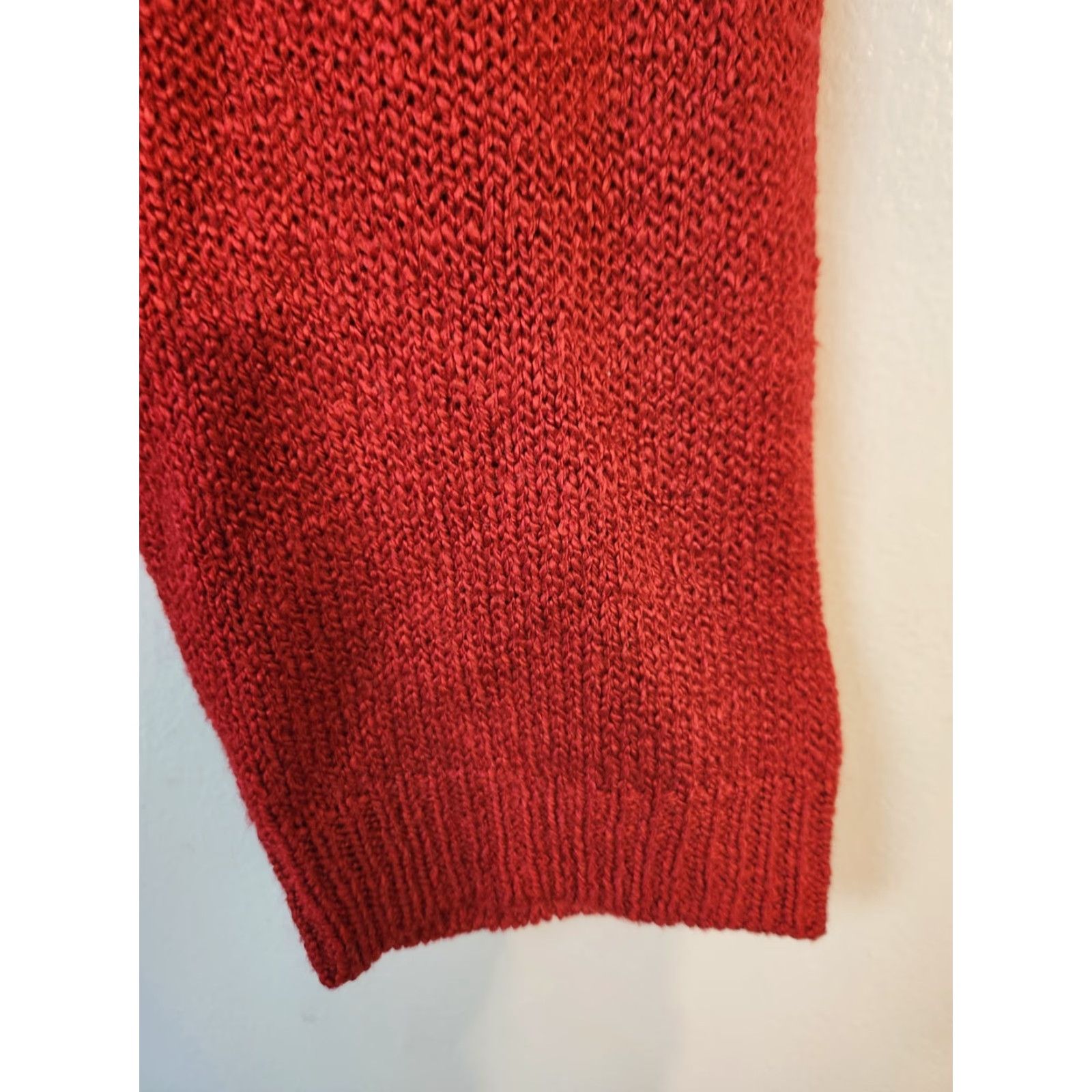 Avenue Avenue Red Ribbed Trim Cozy Crew Neck Tunic Sweater 2X 22 24 Size XXL / US 16-18 / IT 52-54 - 3 Thumbnail