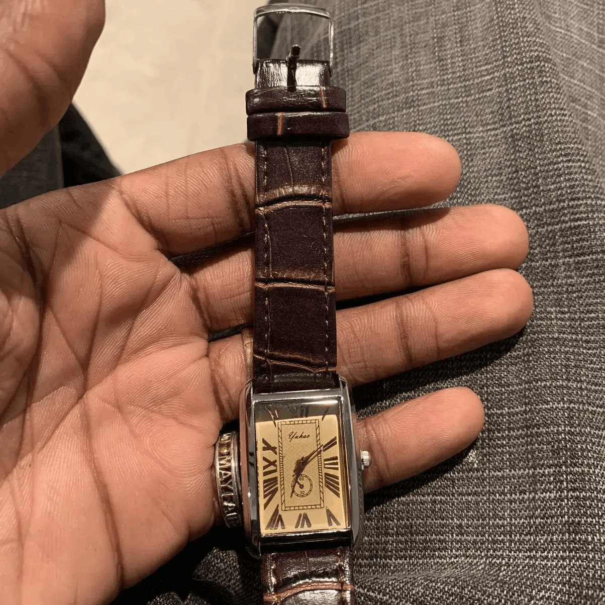 Jewelry Vintage 90s vintage quiet luxury brown leather gold watch Size ONE SIZE - 4 Thumbnail