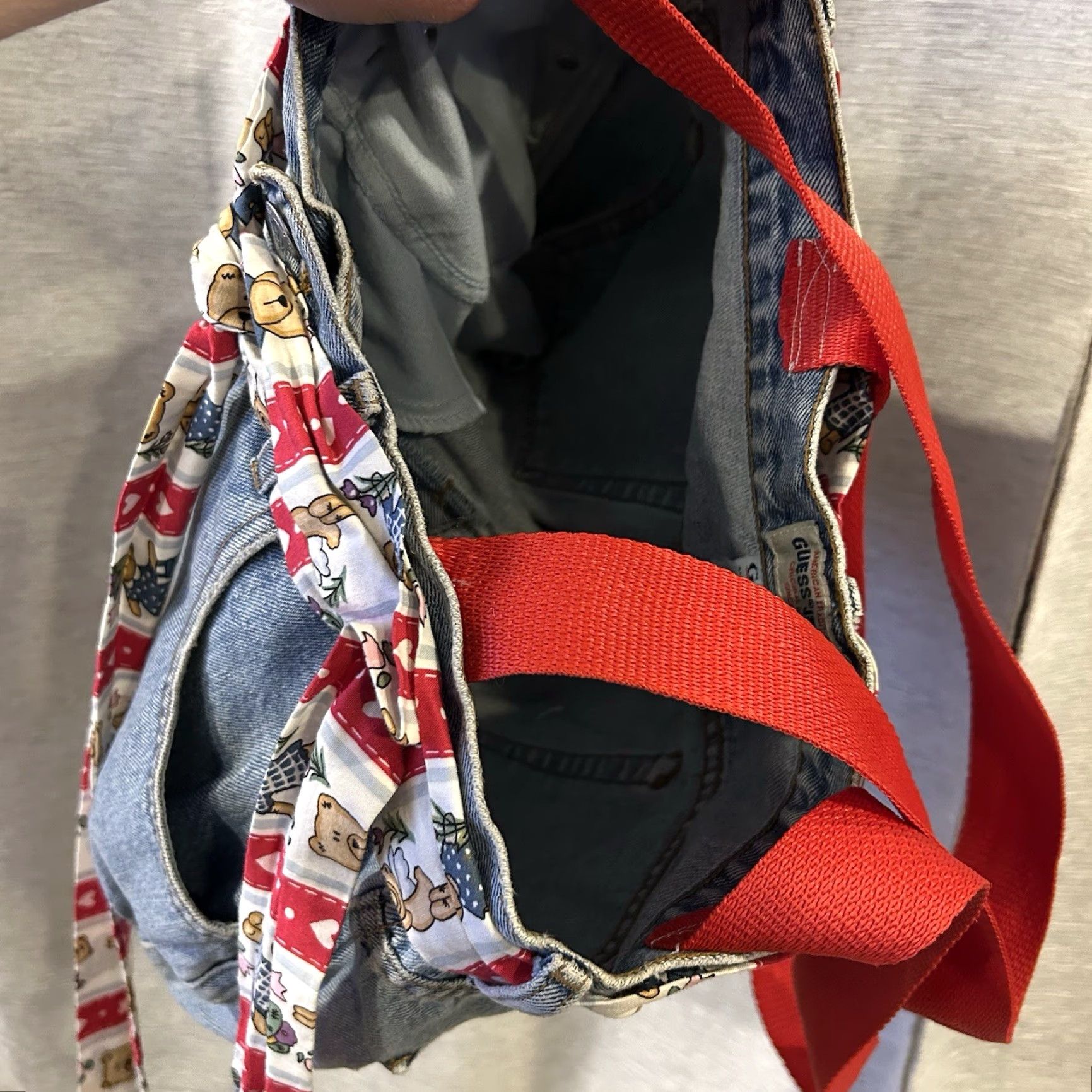 Guess VINTAGE GUESS Tote Purse Denim 1980s Blue Large Shoulder Strap College Retro Size 36" / US 14 / IT 50 - 4 Thumbnail