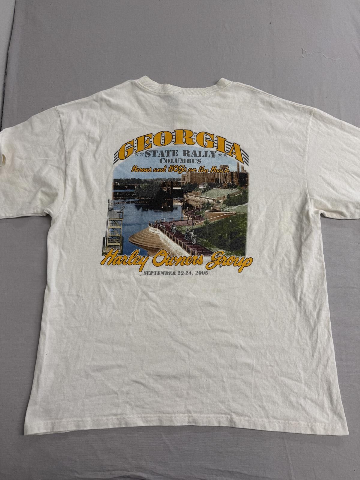 Anvil Vintage Georgia State Biker Rally 2005 Hogs on the Hooch XL Size US XL / EU 56 / 4 - 1 Thumbnail