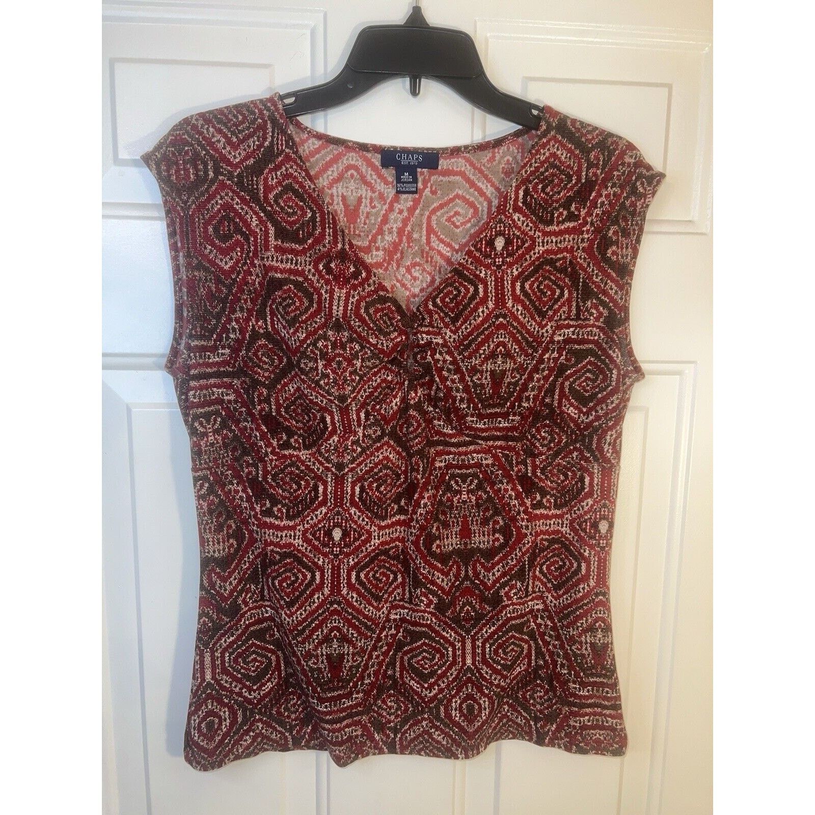 Chaps Chaps Sleeveless Blouse Red Brown Women’s Medium Tank Top Size M / US 6-8 / IT 42-44 - 1 Thumbnail