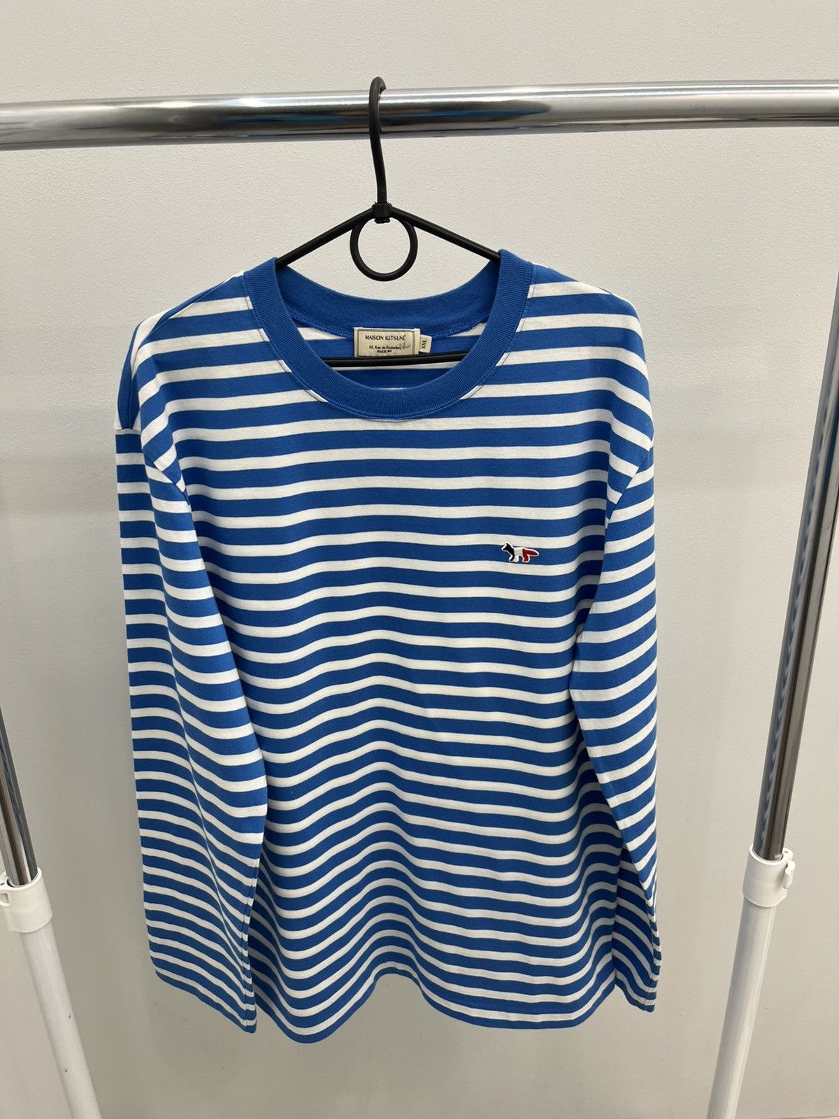 Maison Kitsune Maison Kitsune Striped Fox Logo Long Sleeve Tee T-shirt Size US XXL / EU 58 / 5 - 2 Thumbnail