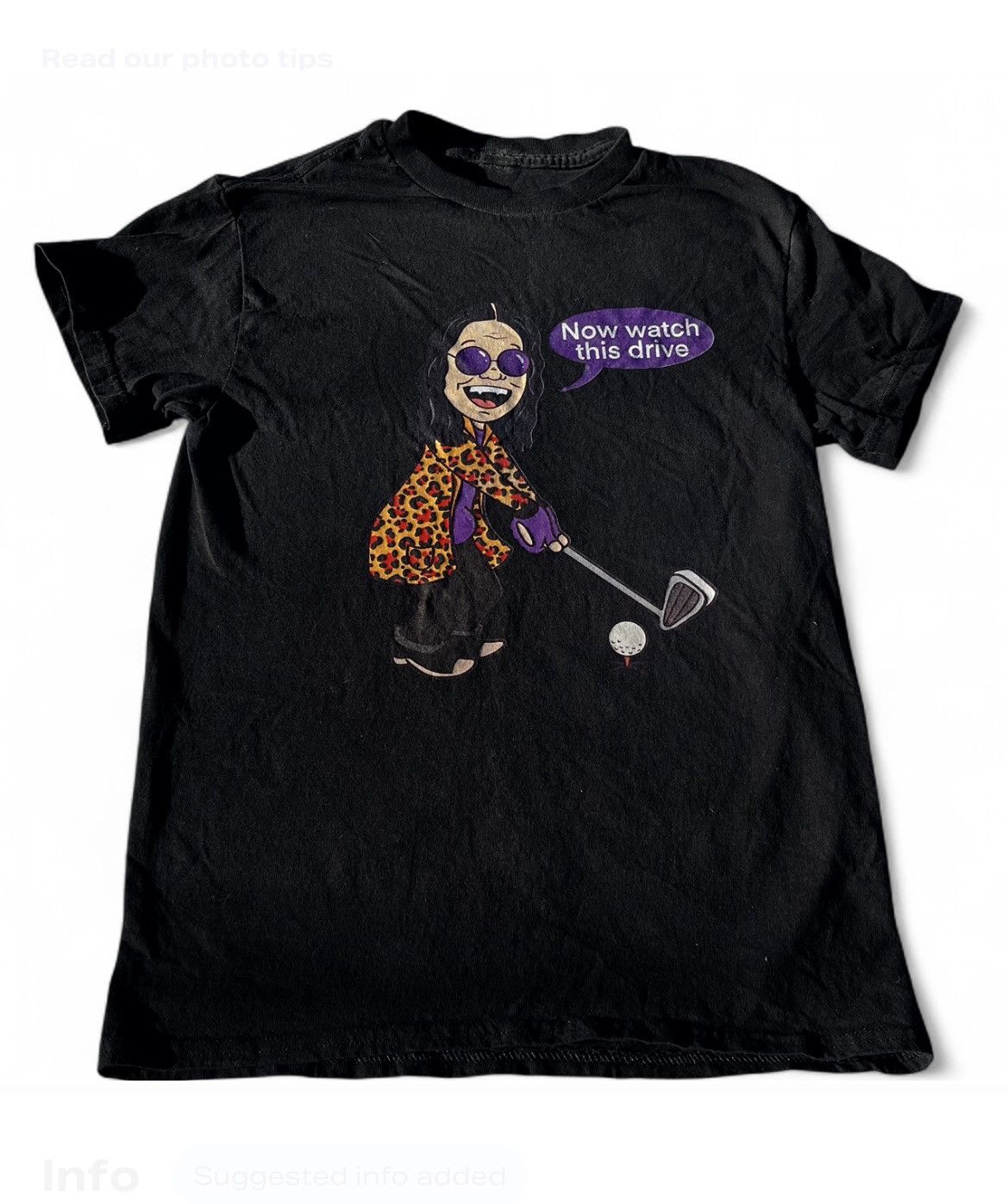 Ozzy Osbourne Black Ozzy Osbourne “Now Watch This Drive” Golf Graphic Tee Size US M / EU 48-50 / 2 - 5 Thumbnail