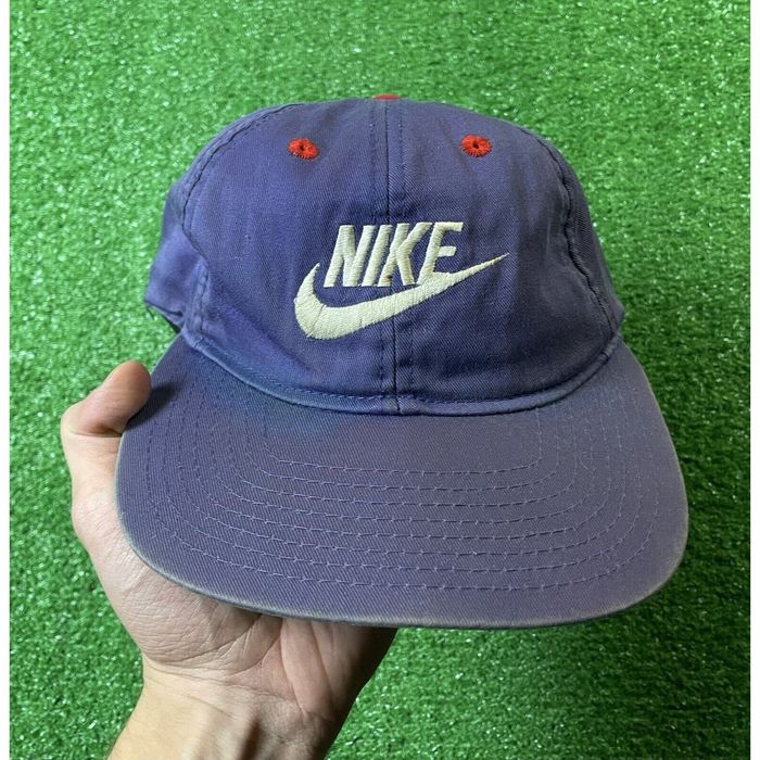 Nike Vintage 70s Nike Purple Embroidered Swoosh Snapback Hat | Grailed