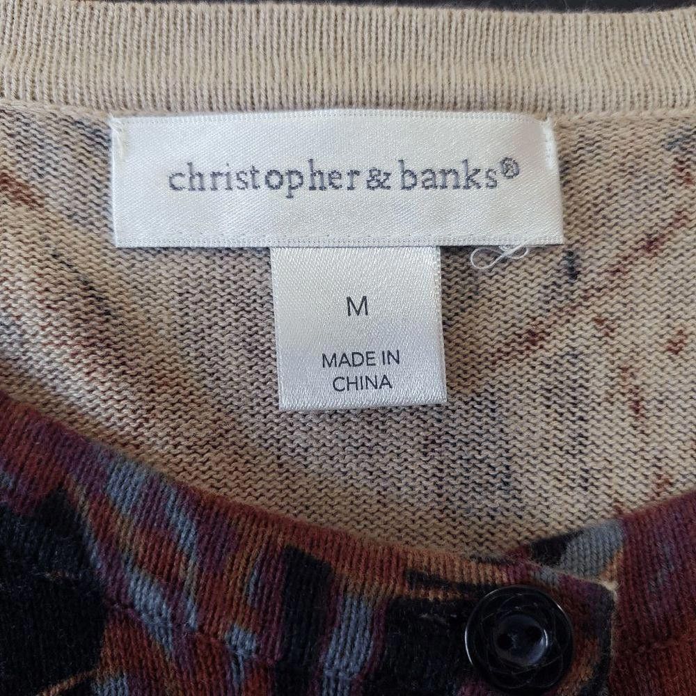 Designer CT1429 Christopher & Banks Ladies Multicolor Cardigan M Size M / US 6-8 / IT 42-44 - 5 Thumbnail