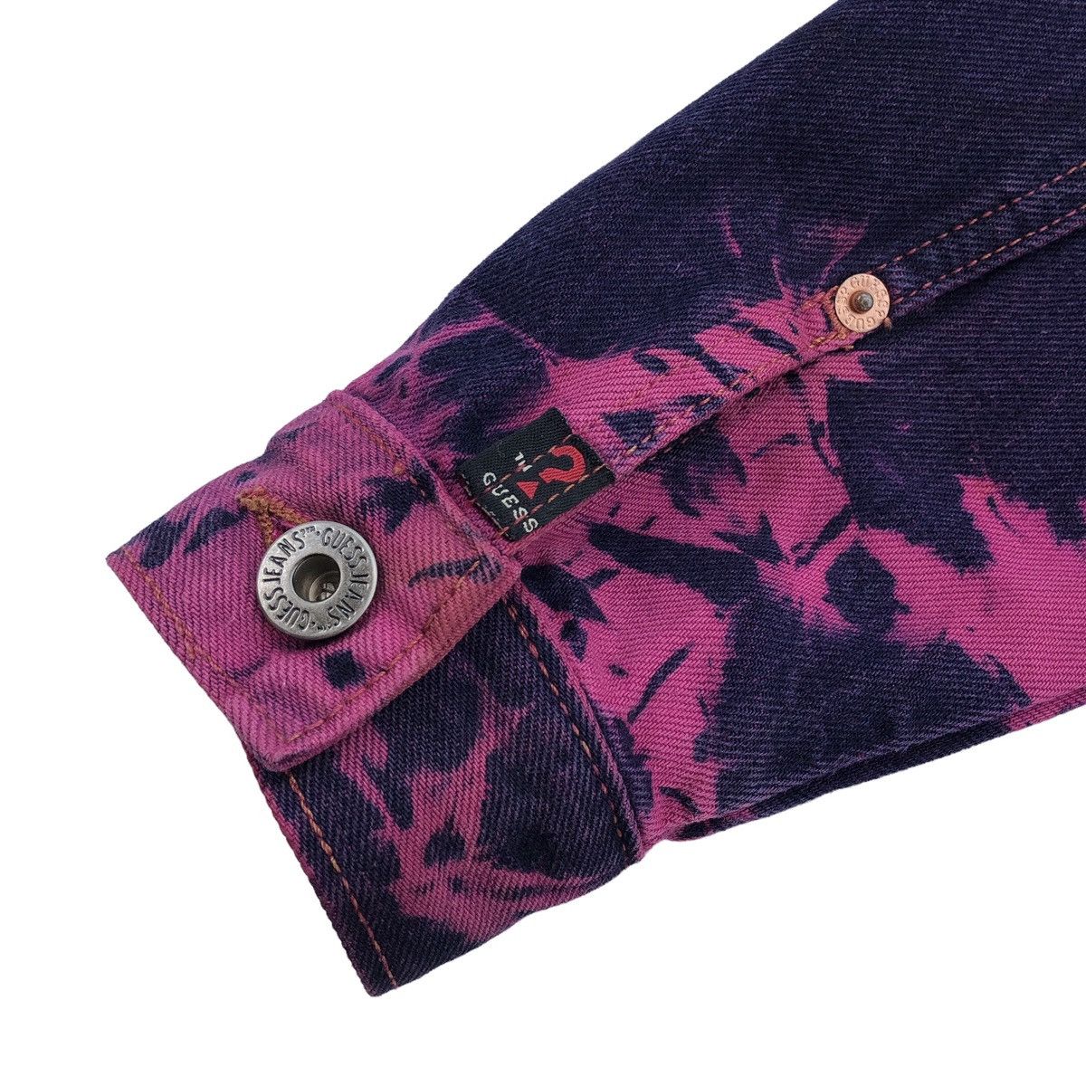 Guess Vintage Guess USA Purple Tie Dye Denim Jacket Made In USA Size S / US 4 / IT 40 - 16 Thumbnail