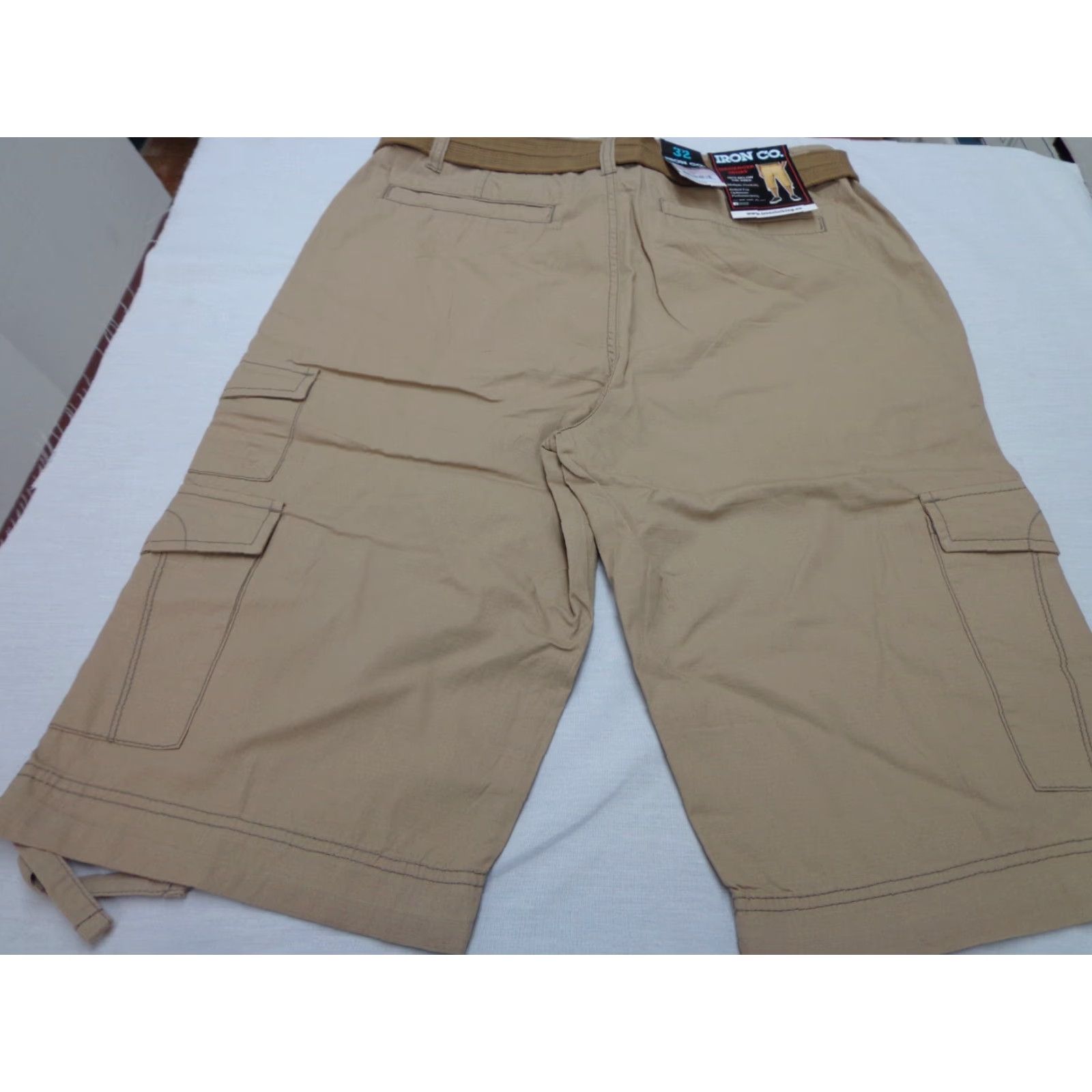 Vintage IRON CO. Cargo Shorts Belted Men Size 32 Khaki Beige NEW Cargo Shorts 90s/-? (no extra). Size US 32 / EU 48 - 5 Thumbnail