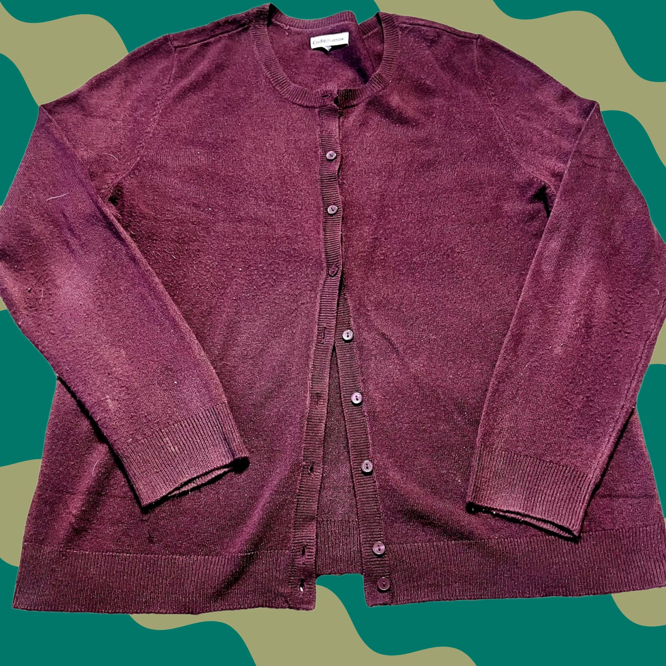 Croft & Barrow VINTAGE Croft & Barrow Long Sleeve Button Front Cardigan Sweater Outdoor Lounge Purple Size L / US 10 / IT 46 - 1 Thumbnail