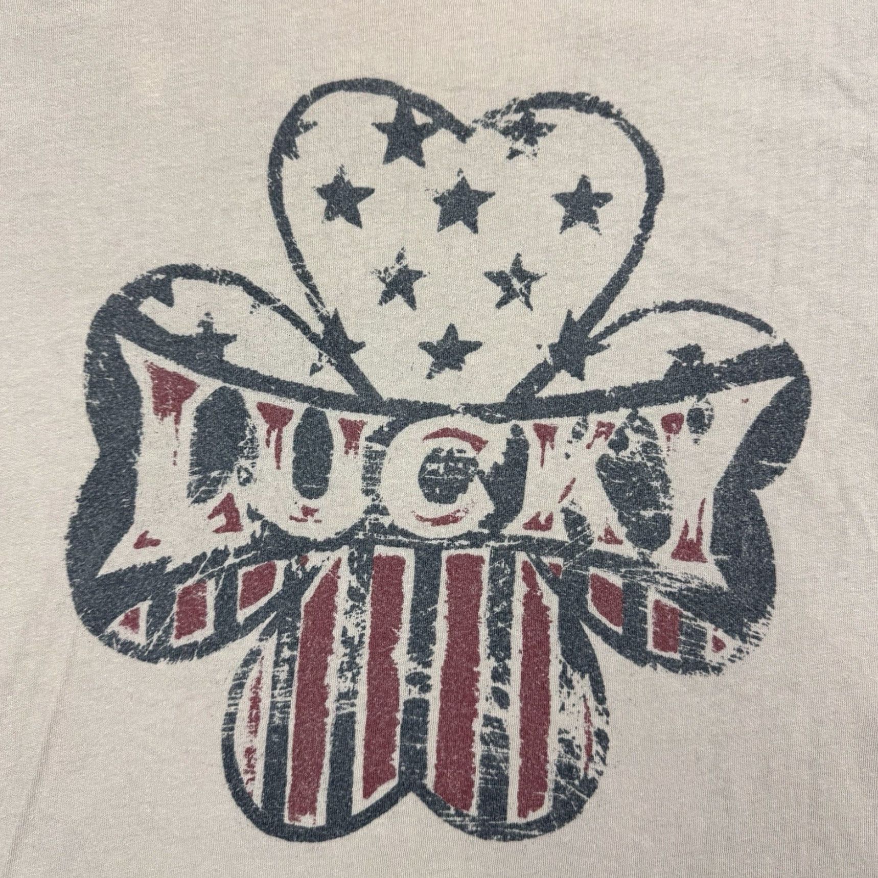 Lucky Brand VINTAGE Lucky Brand T Shirt Adult L Beige 4 Leaf Clover Hipster 90s Y2K California USA Mens Size US L / EU 52-54 / 3 - 2 Thumbnail