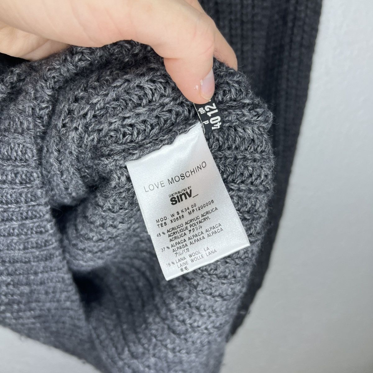 Designer × Love Moschino × Moschino Moschino Wool Alpaca Sweater Jumper Knitwear Grey Casual Size M / US 6-8 / IT 42-44 - 7 Thumbnail