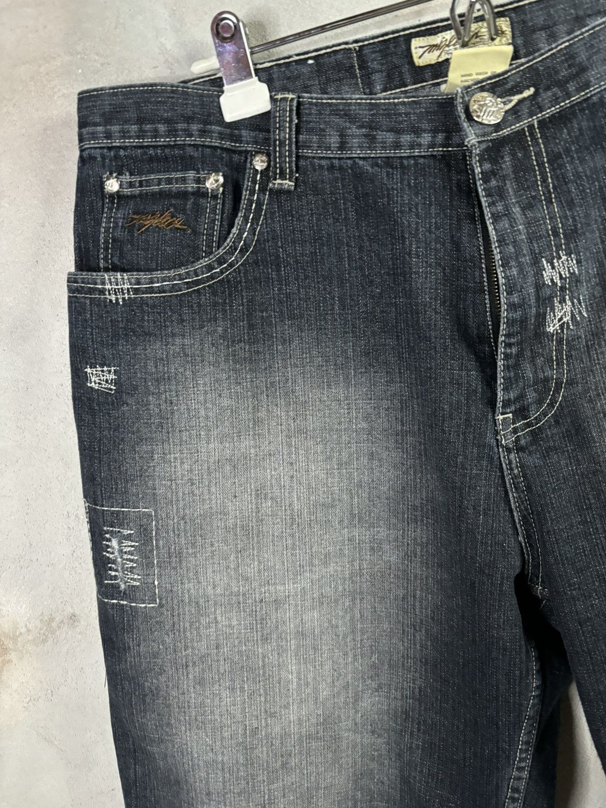 Affliction × JNCO Crazy vintage Y2K Jnco Opium Denim Jean Shorts Size US 38 / EU 54 - 5 Thumbnail