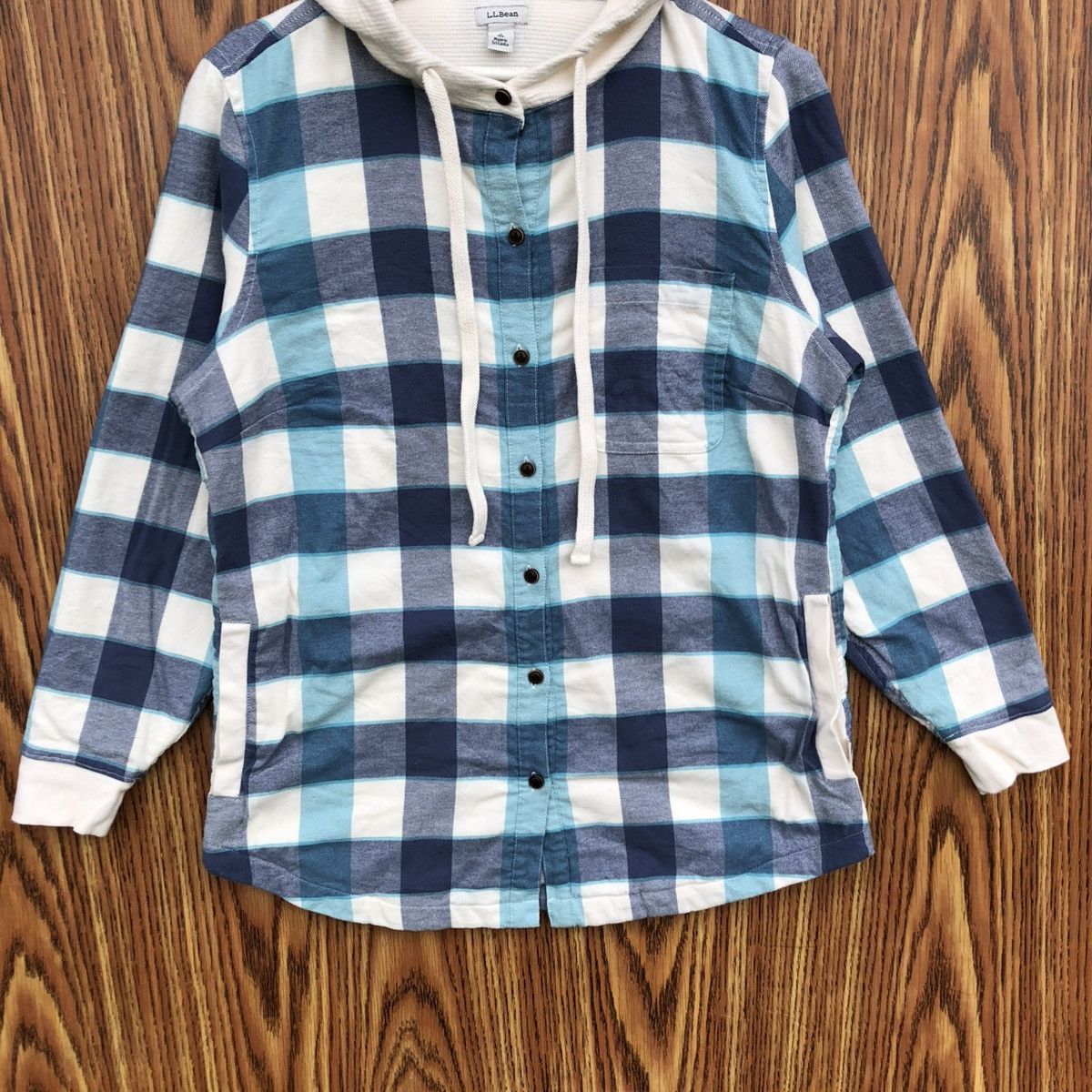 L.L. Bean Vintage L.L. Bean Hooded Flannel Shirt Jacket Button up Size US S / EU 44-46 / 1 - 4 Thumbnail