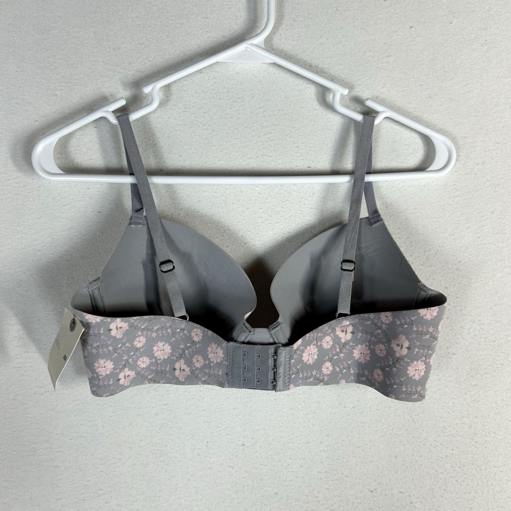 Lucky Brand Lucky Brand Bra Women's 34C Demi Underwire Floral Padded Light Lift Ladies Shope Grade Gray Floral Pattern Size ONE SIZE - 6 Thumbnail