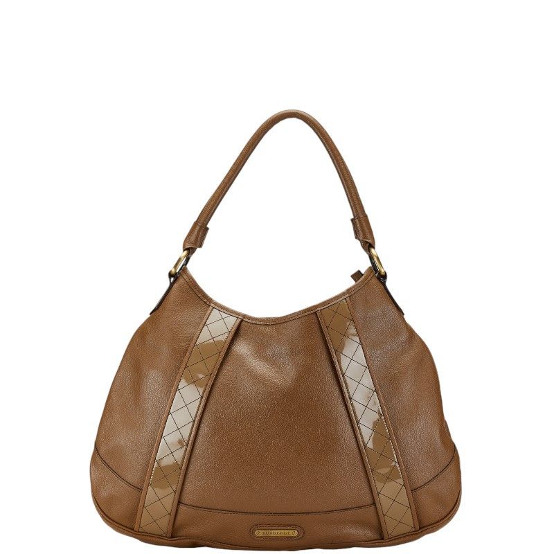 Burberry Burberry Nova Check Leather Shoulder Bag Leather Shoulder Bag in Beige, Women's