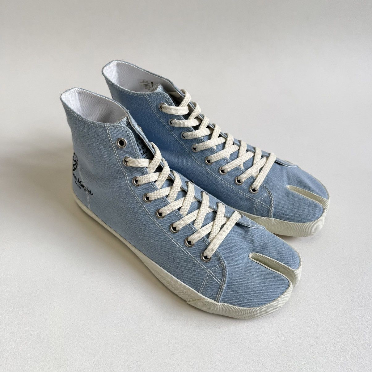 Maison Margiela Light Blue High Top Tabi Sneakers Size US 11 / EU 44 - 1 Thumbnail