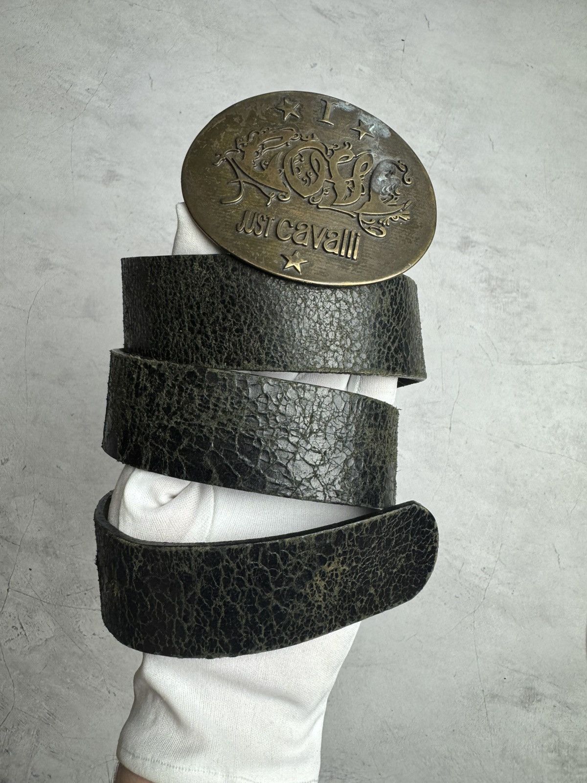 Just Cavalli × Vintage Just Cavalli Belt Leather Black Vintage men’s Size ONE SIZE - 4 Thumbnail