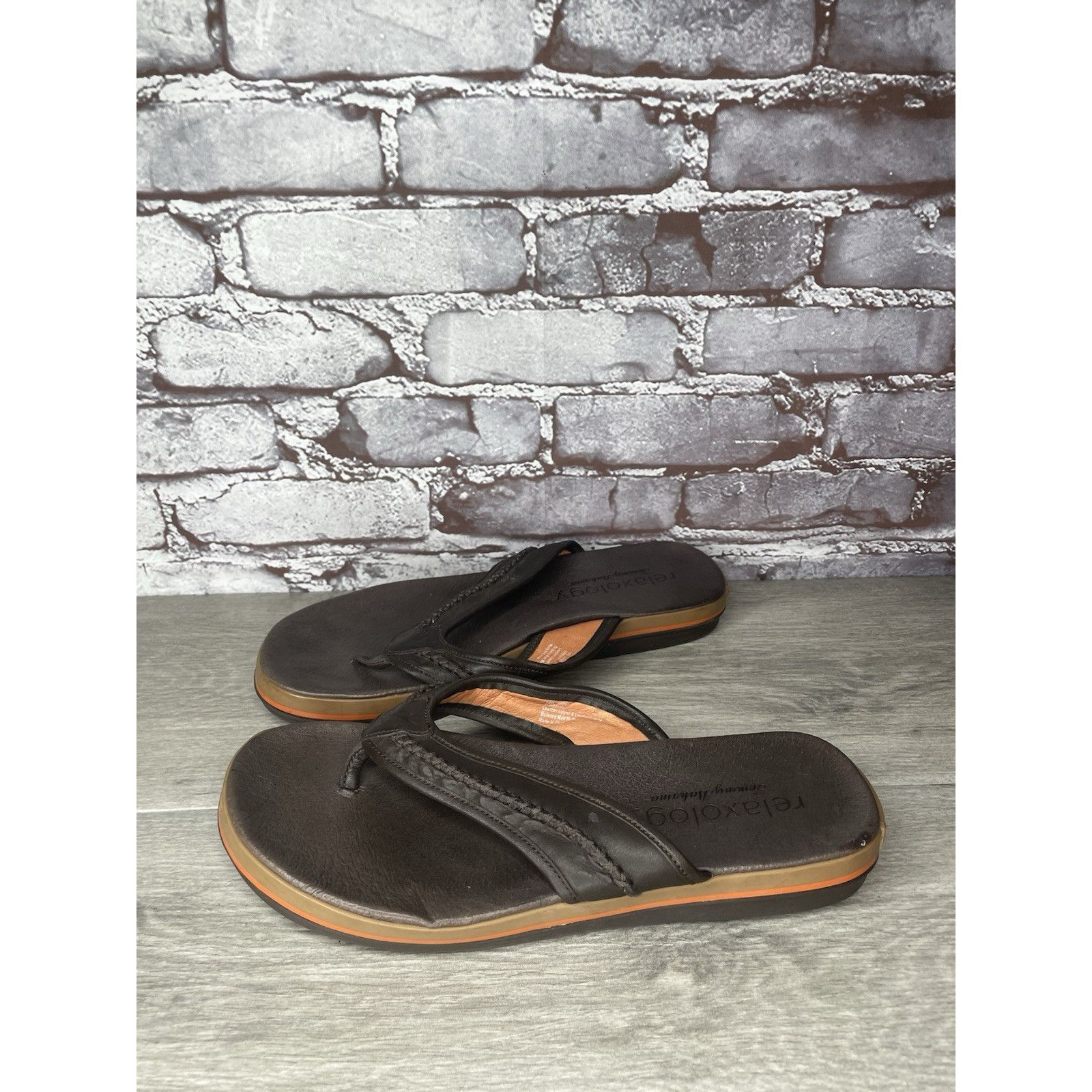 Tommy Bahama TOMMY BAHAMA RELAXOLOGY Jasper Brown Leather Synthetic FlipF Size US 10 / EU 43 - 19 Thumbnail