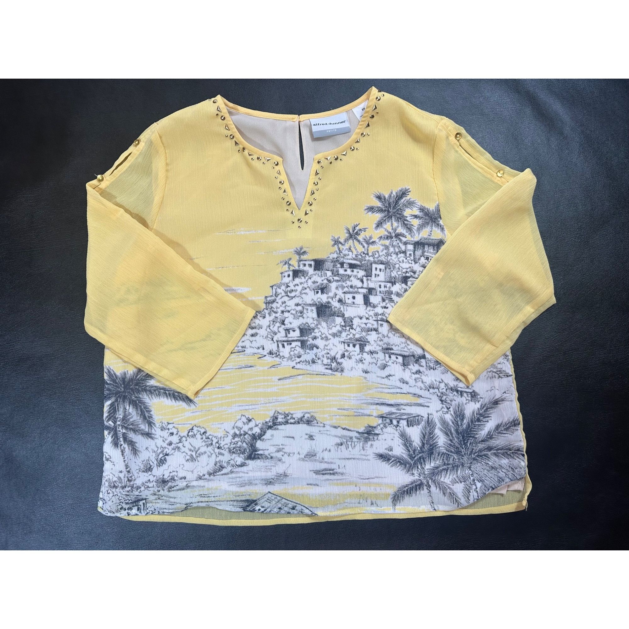 Other Alfred Dunner Seas The Day Scenic Yellow Size 8P Size S / US 4 / IT 40 - 4 Thumbnail