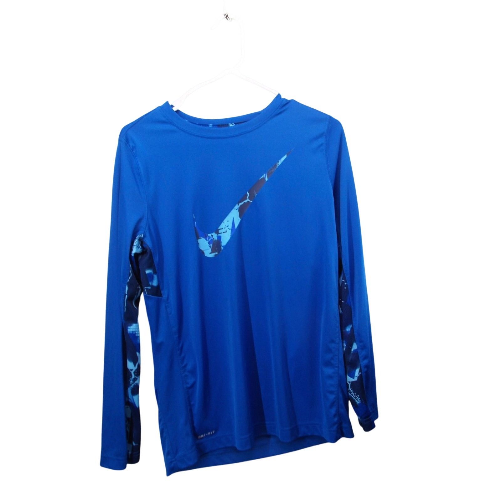 Nike Nike DriFit Youth XL Blue Athlet Shirt Camo Logo Long Sleeve Size US XL / EU 56 / 4 - 1 Thumbnail