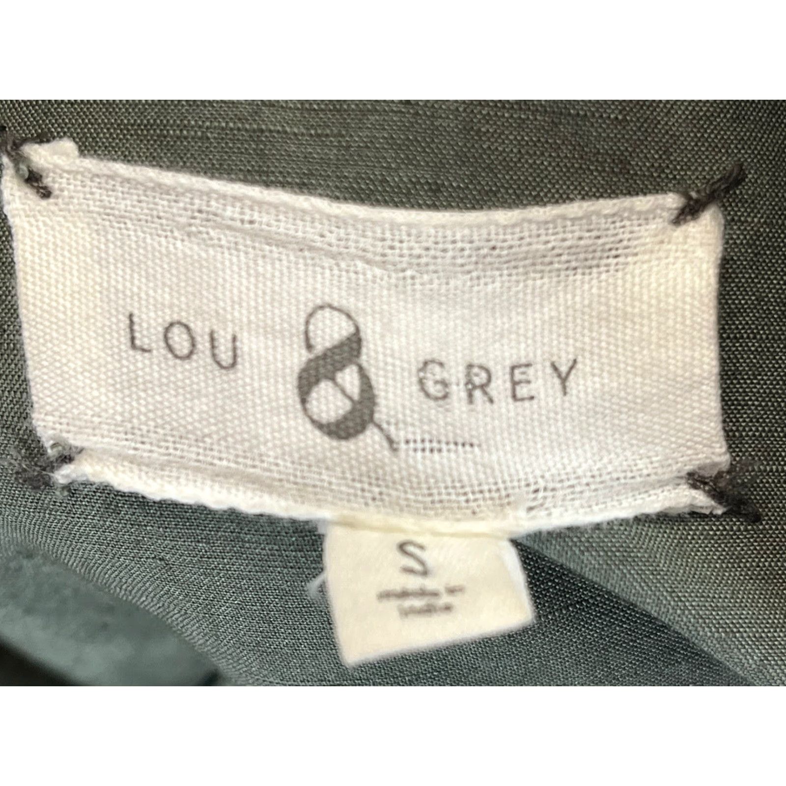 Lou & Grey Lou & Grey Utility Jacket S Women's Army Green Linen Blend Belted Asymmetrical Jacket Size S / US 4 / IT 40 - 6 Thumbnail