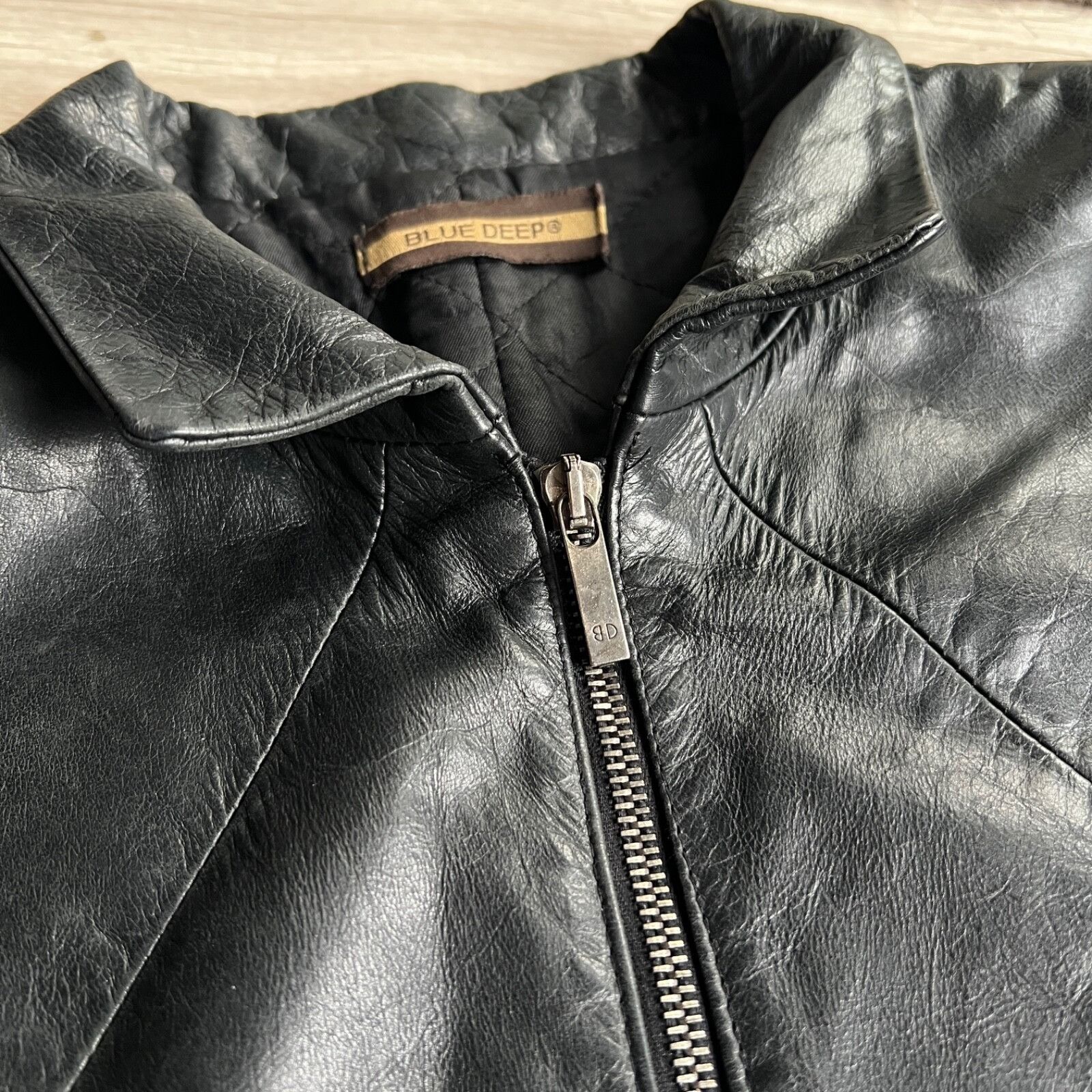 Vintage Blue Deep Y2K Vintage Real Leather Jacket 8717AC Size M / US 6-8 / IT 42-44 - 6 Thumbnail