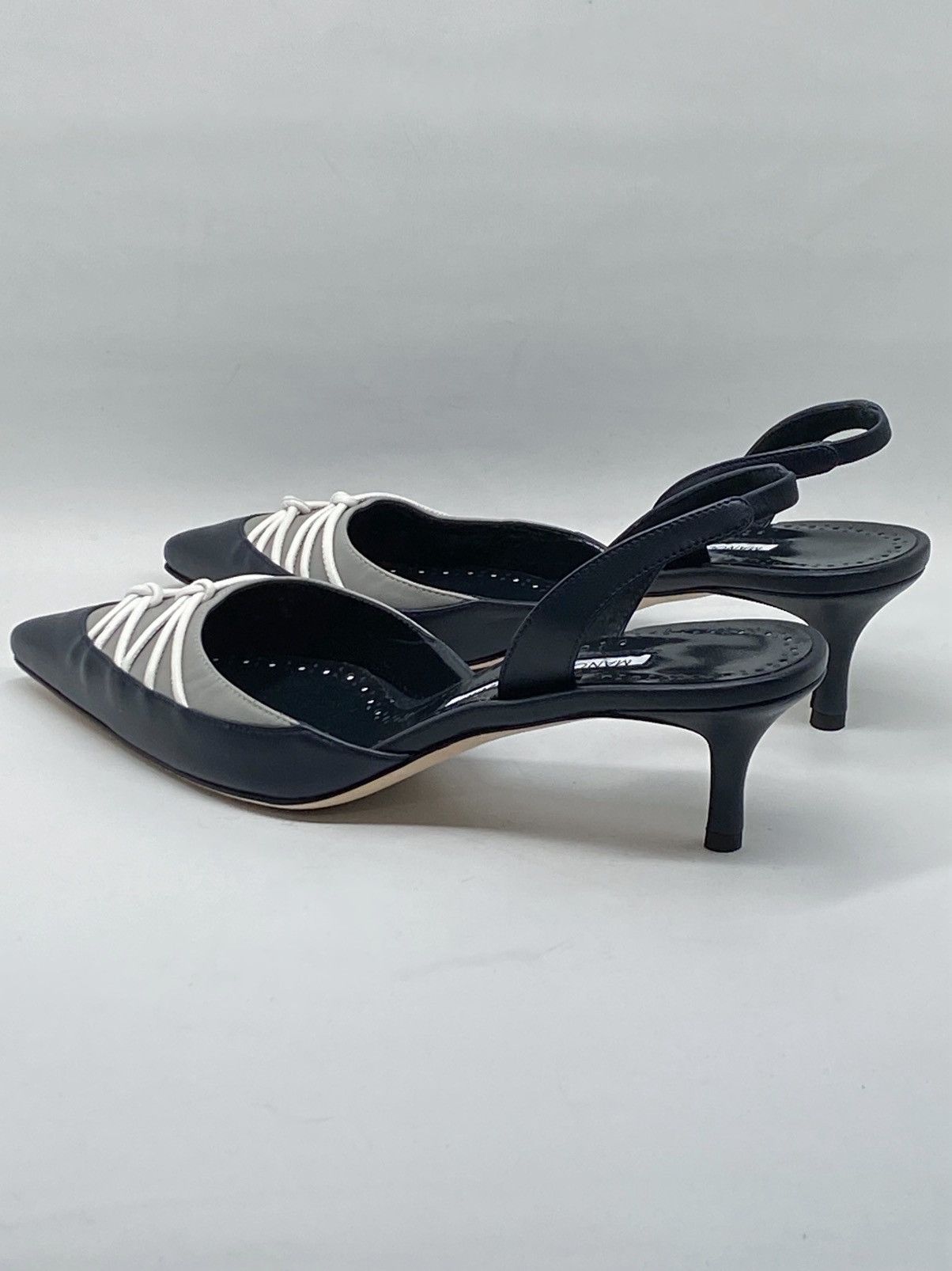 Manolo Blahnik Manolo Blahnik 50MM Leather Slingback Pumps size 37.5 Size US 7.5 / IT 37.5 - 7 Thumbnail