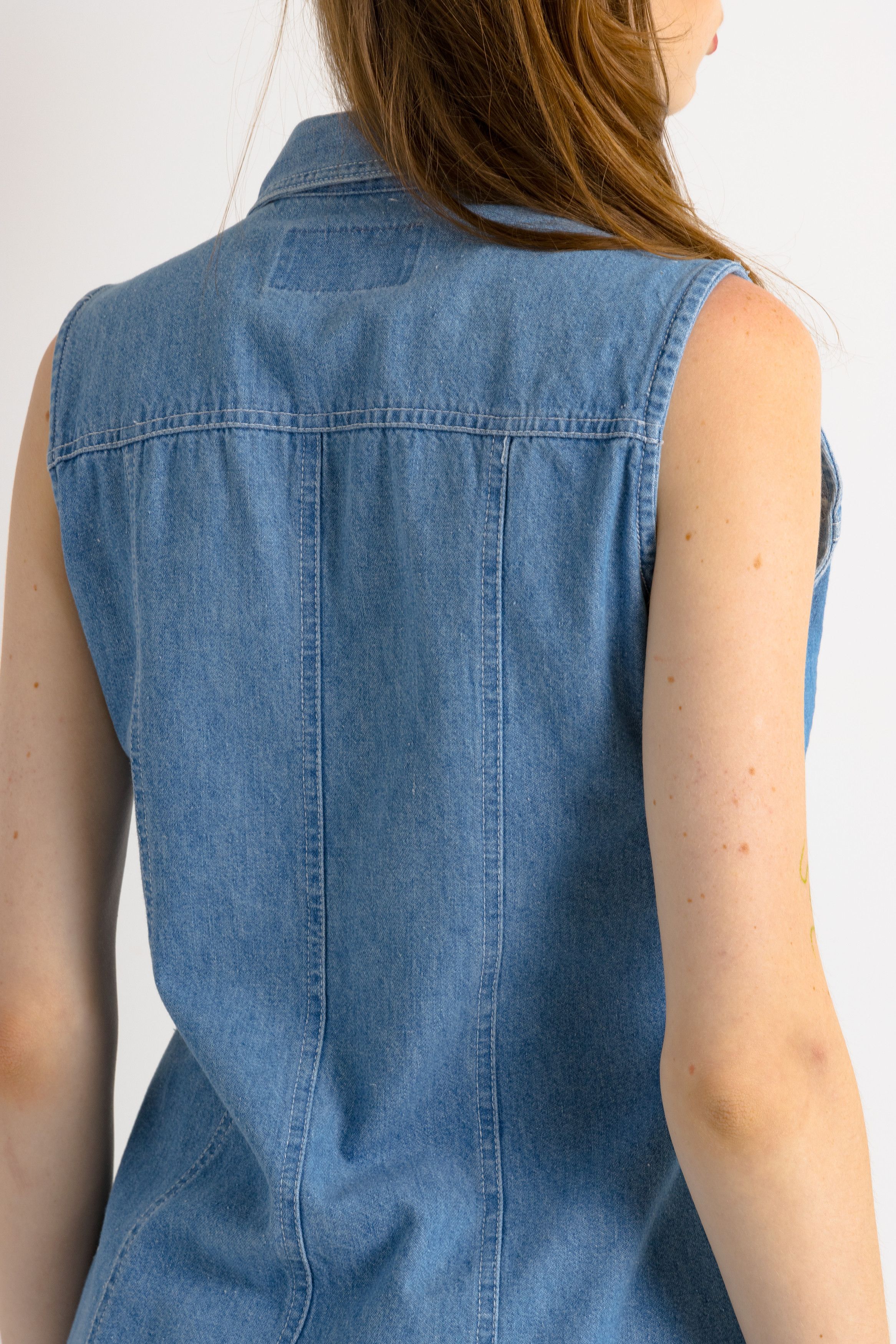 Vintage Vintage Denim Buttons Up Denim Mini Dress 7556 Size S / US 4 / IT 40 - 4 Thumbnail