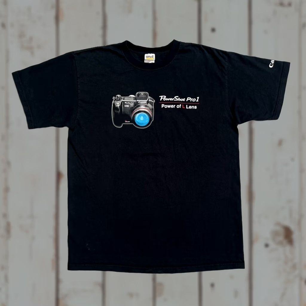 Anvil Canon PowerShot Pro 1 L Lens Promotional Advertising Camera T-Shirt Large Unisex Adults Black XS? Size US L / EU 52-54 / 3 - 1 Thumbnail