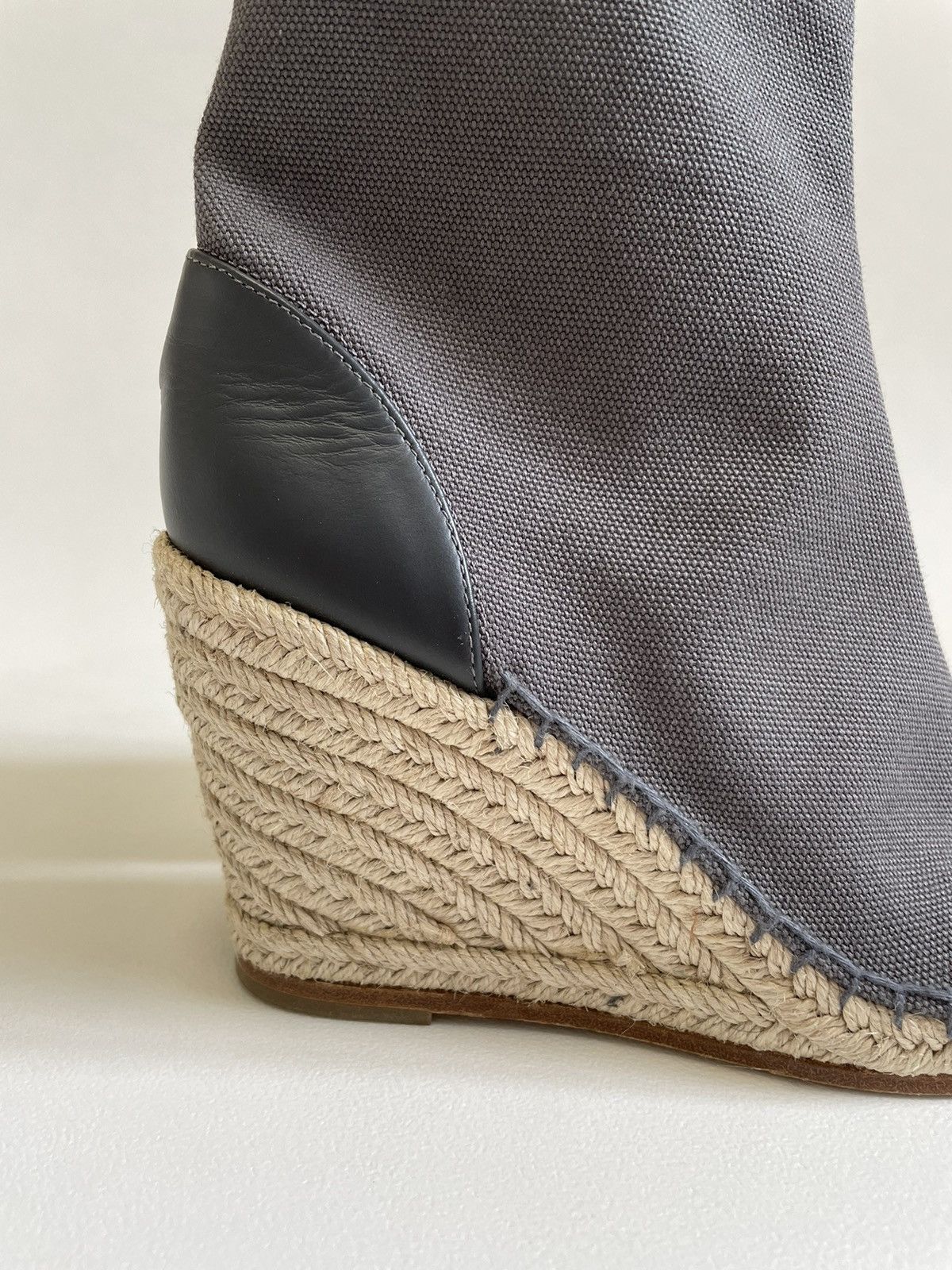 Maison Margiela Gray Canvas ‘Espadrille’ Tabi Boots Size US 7 / IT 37 - 8 Thumbnail