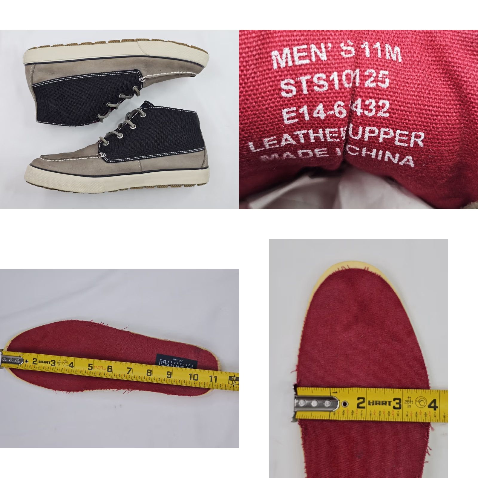 Sperry Sperry Flood Bahama Gray Leather Chukka Ankle Sneaker Men 11M Mid Top STS10125, Casual Sneaker, Leather Upper, Gray, Mid Top, 11M Mens Size US L / EU 52-54 / 3 - 9 Thumbnail