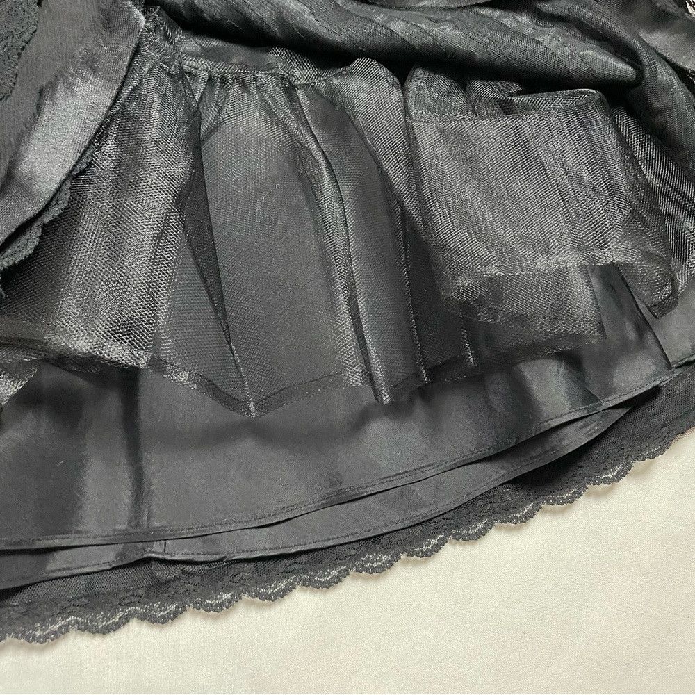 Bcbgmaxazria BCBGMAXAZRIA Black Tiered Lace Silk A-line Skirt Size 0 Size 25" / US 0 / IT 36 - 9 Thumbnail