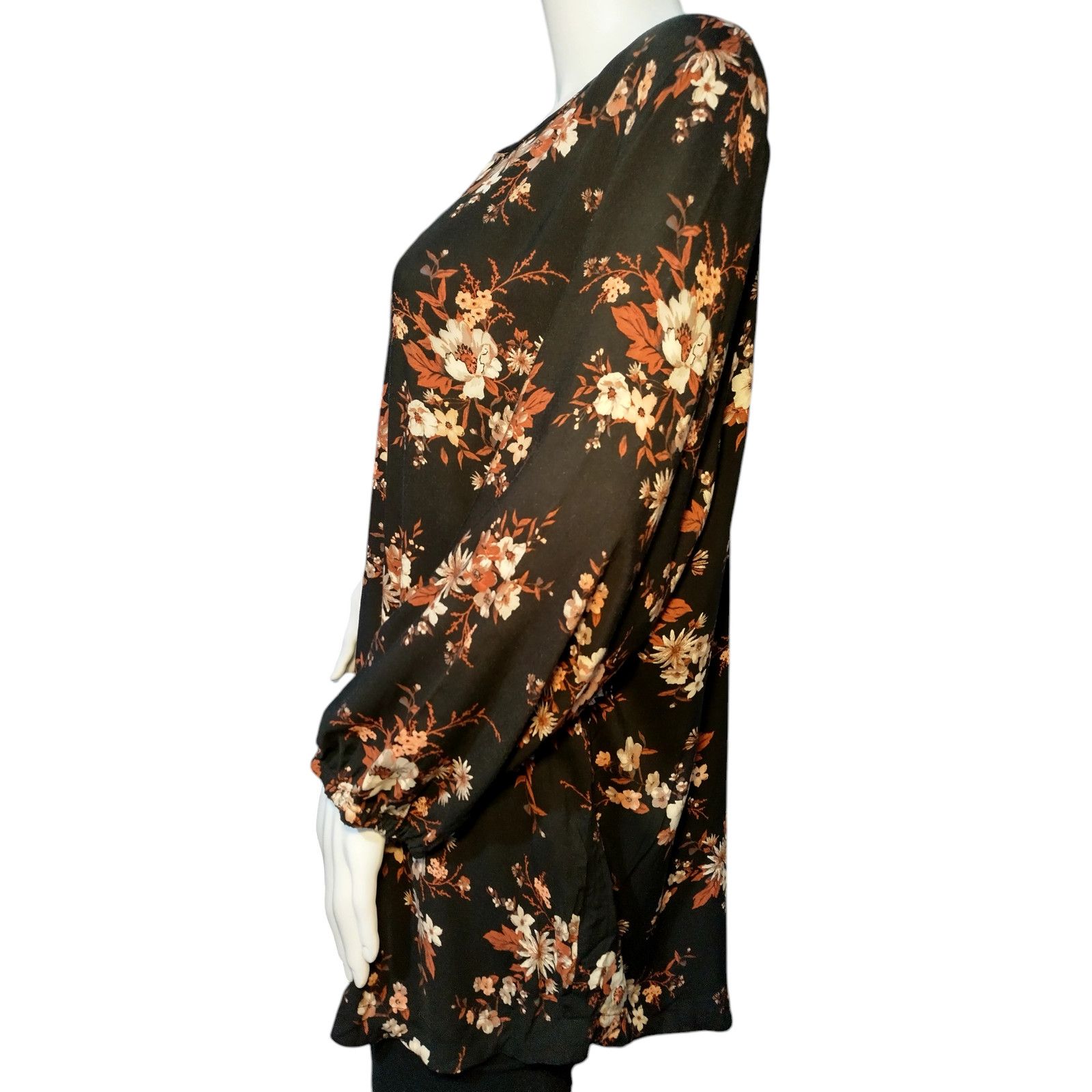Croft & Barrow Croft & Barrow Womens Long Sleeve Blouse Floral SZ XXL Size XXL / US 16-18 / IT 52-54 - 4 Thumbnail