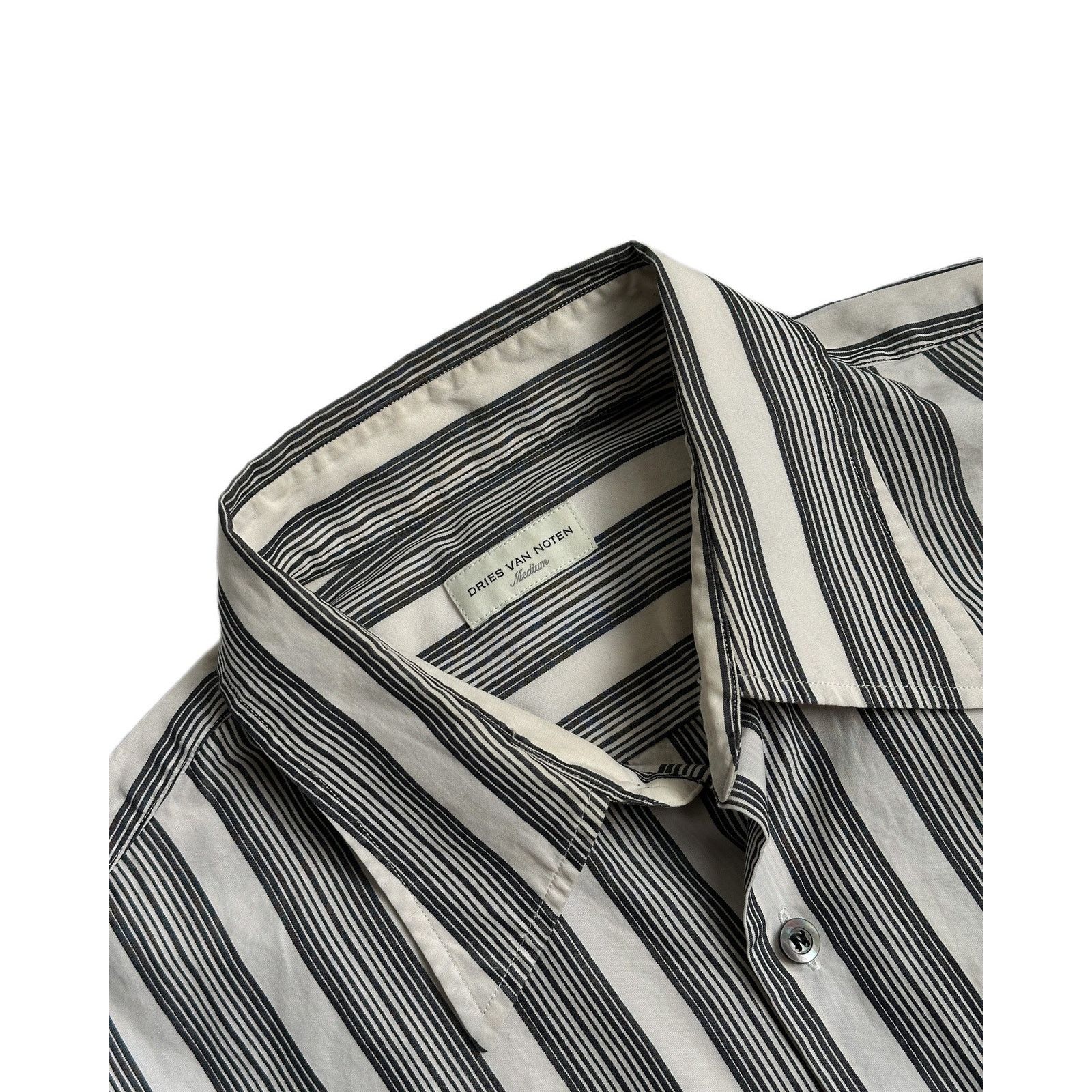 Dries Van Noten Dries Van Noten Striped Short Sleeve Button Up Shirt Size US M / EU 48-50 / 2 - 2 Thumbnail