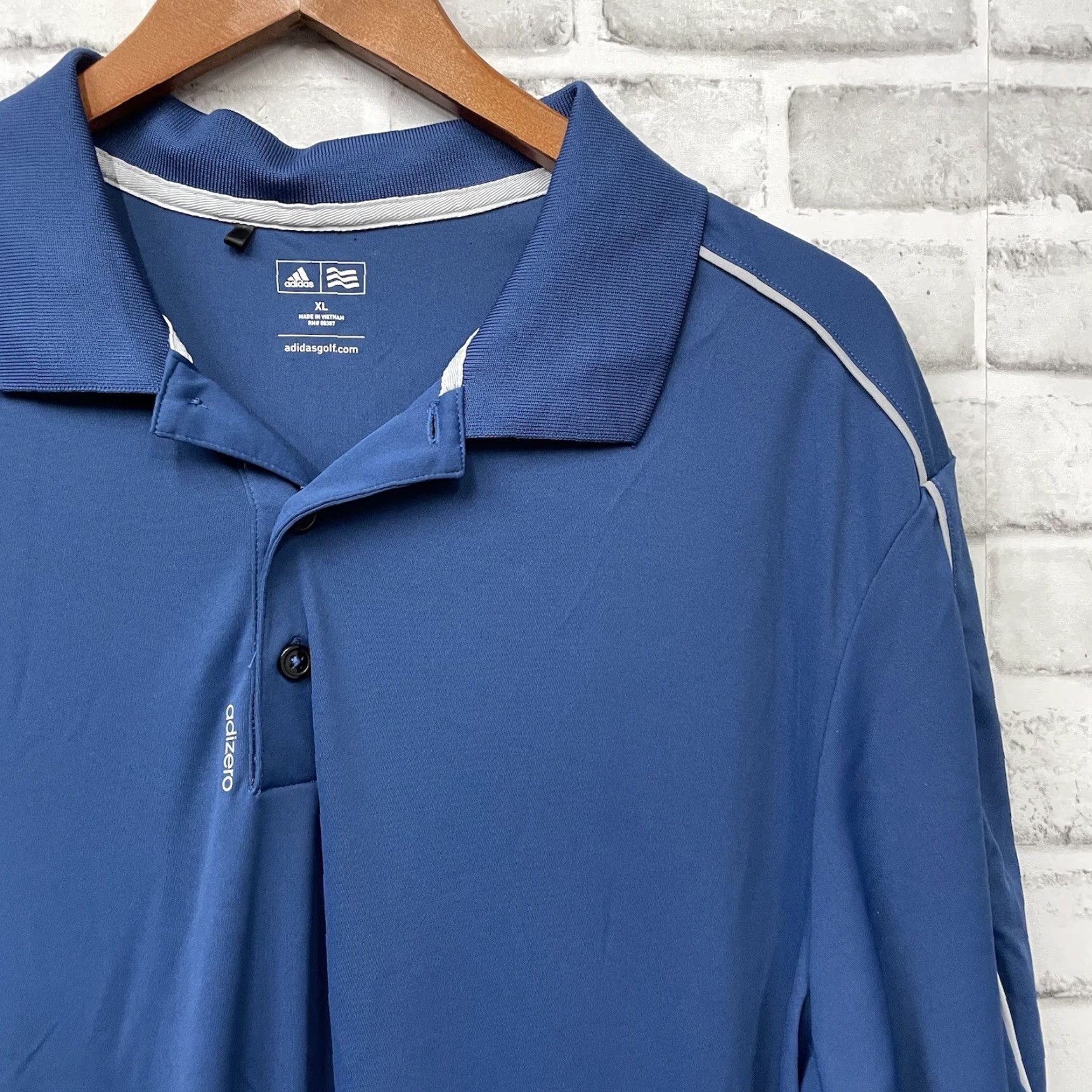 Adidas Adidas Athletic Stretchy Polo Shirt Blue Size XL Mens Size US XL / EU 56 / 4 - 2 Thumbnail