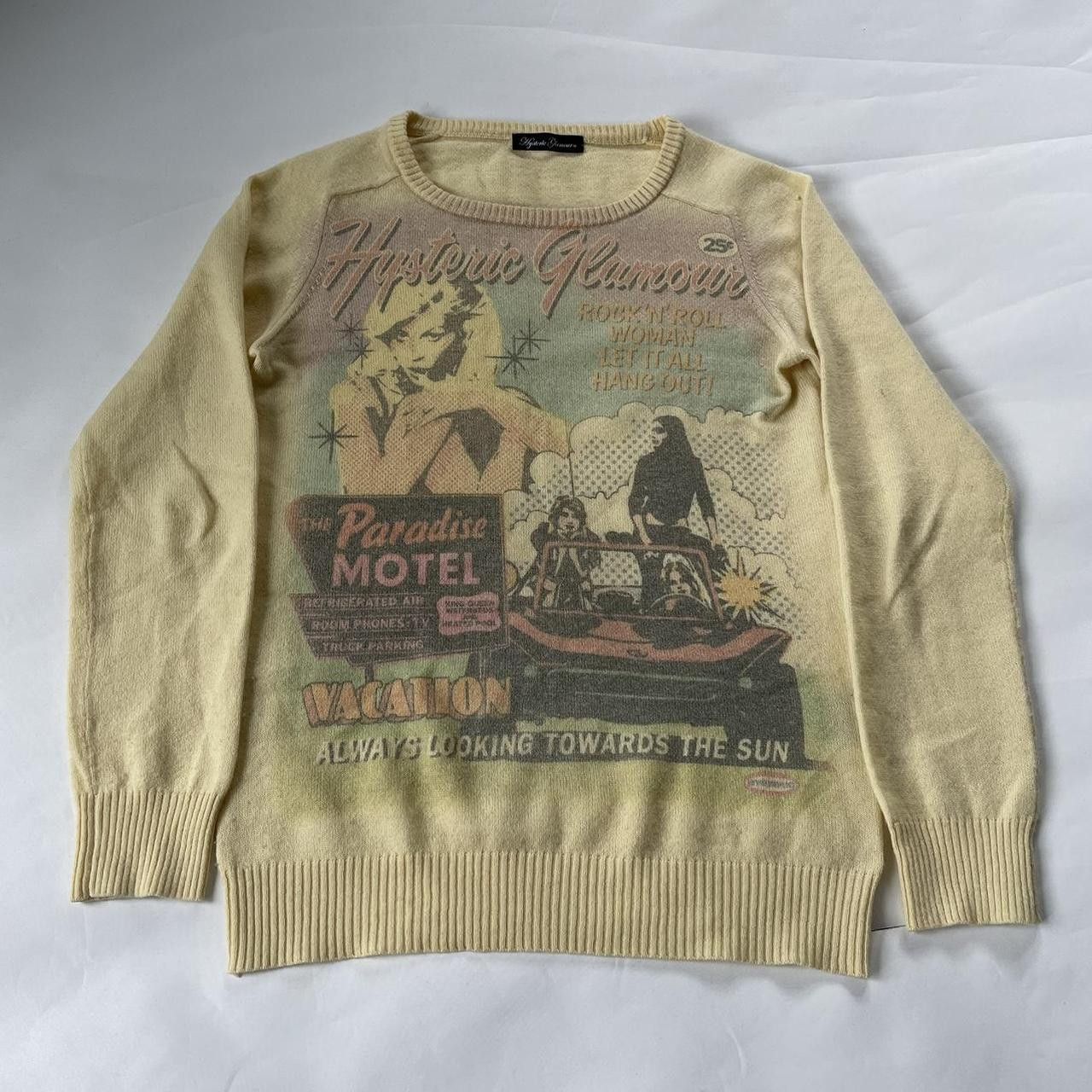 image of Vintage Hysteric Glamour Knit Sweater in Cream, Women's (Size Small)