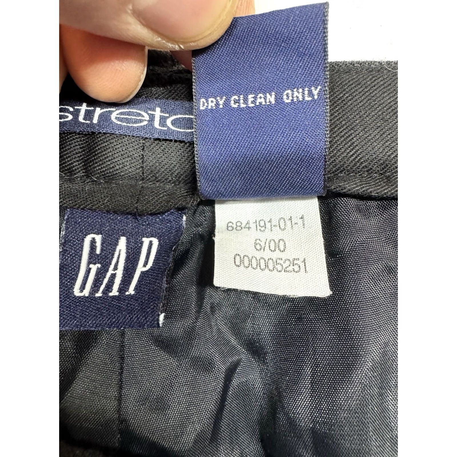 Gap GAP Wool Wide-Leg Pants Black 12 Classic Office Work Dress Pants Wool Blend Spandex Flat Front High Rise Pockets Lined Zipper Button Size 34" / US 12 / IT 48 - 3 Thumbnail