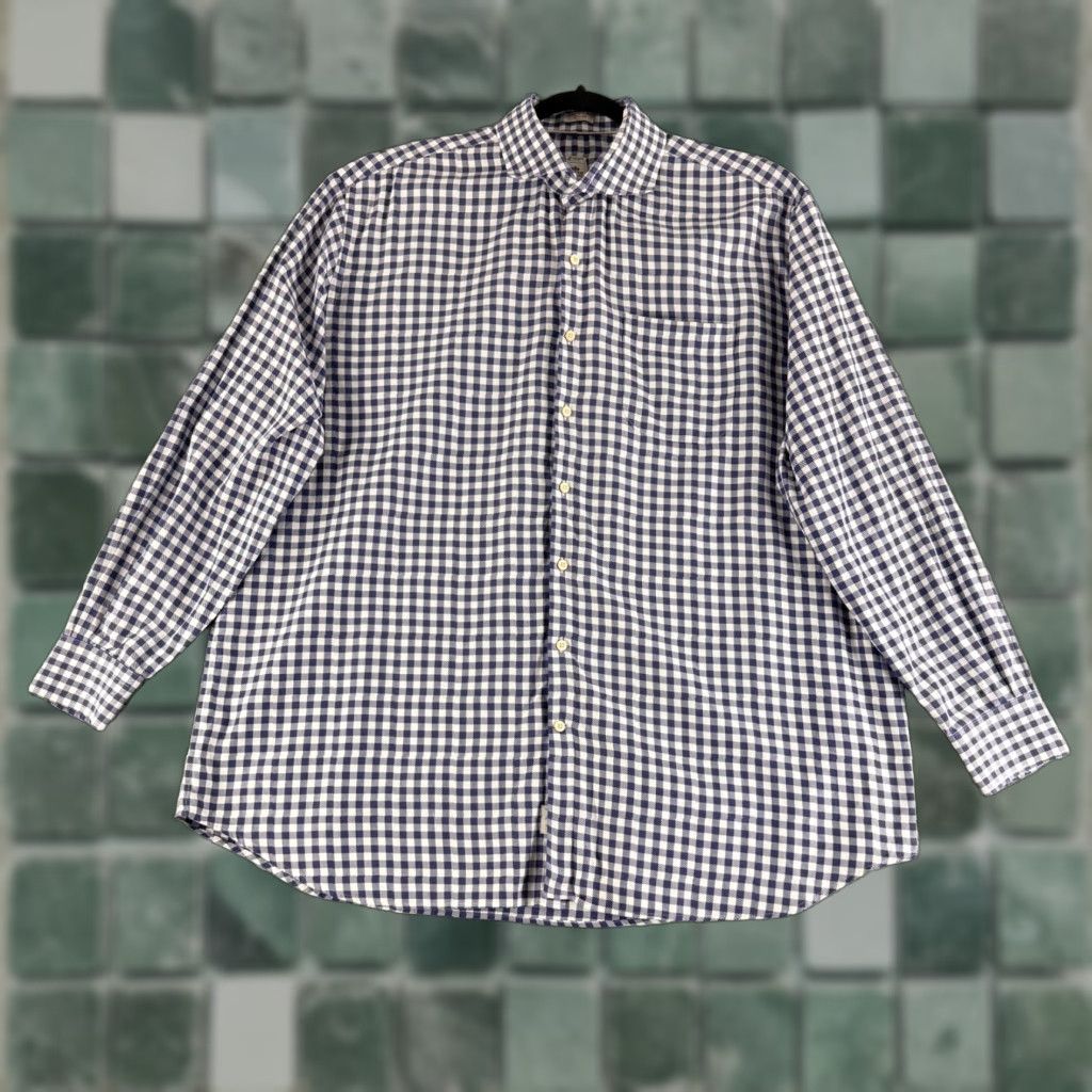 Peter Millar Peter Millar Button-Up Shirt Mens 2XL Blue Check Print Long Sleeve Cotton Size US XXL / EU 58 / 5 - 1 Thumbnail