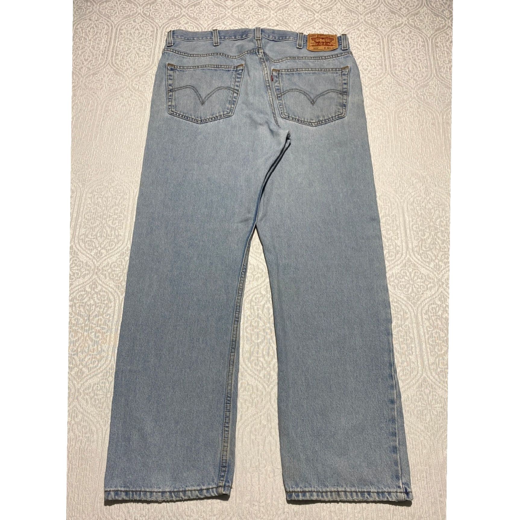 Levi's Levis 505 Regular Fit Jeans Mens 38×32 Light Wash Blue Denim Pants Size US 38 / EU 54 - 4 Thumbnail