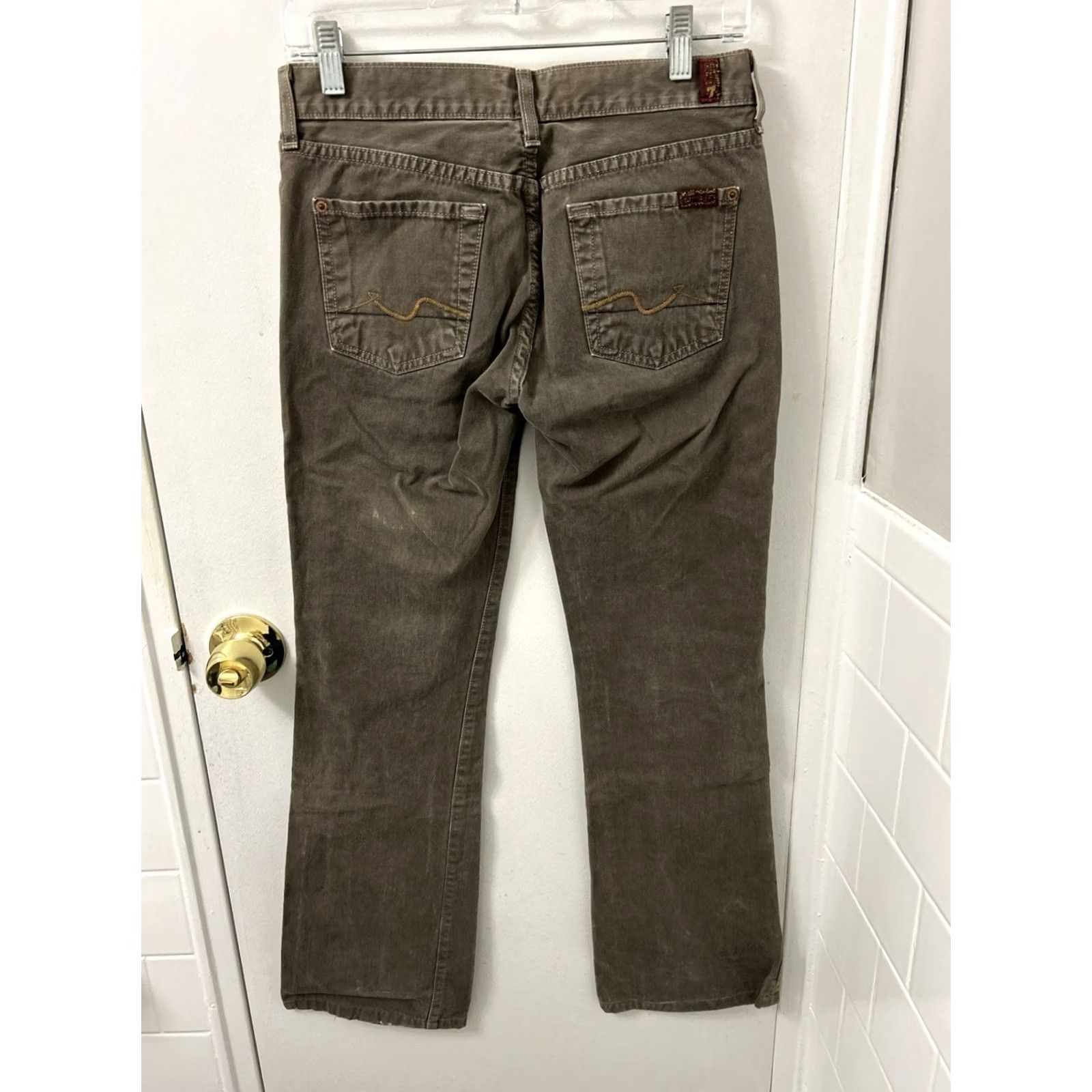 7 For All Mankind VTG 7 for All Mankind Bootcut Jeans Womens 26x30 Brown Made In USA Denim Bootsuit? Size 26" / US 2 / IT 38 - 6 Thumbnail