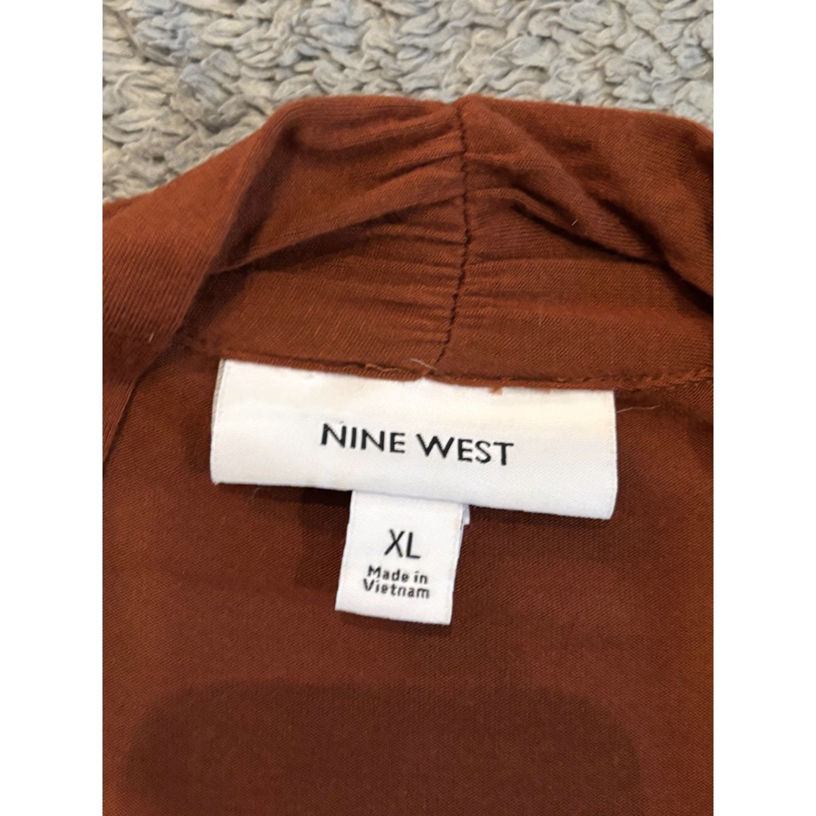 Nine West Nine West Cardigan Sweater Women's XL Brown Open Lightweight Stretch Casual Knit Open Front Size XL / US 12-14 / IT 48-50 - 2 Thumbnail
