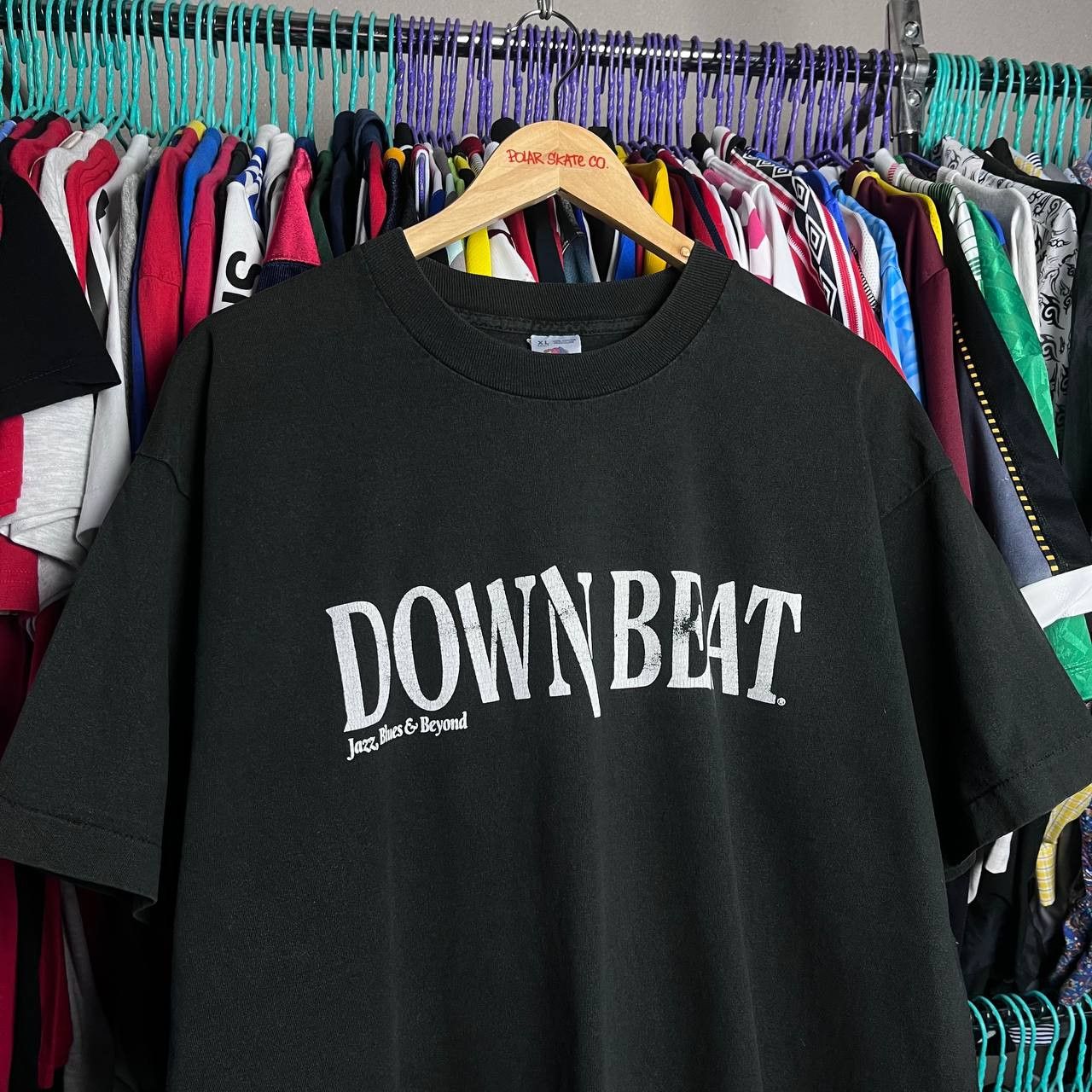 Vintage 90s DOWN BEAT Jazz Blues & Beyond Charlie Parker Tshirt Size US XL / EU 56 / 4 - 2 Thumbnail