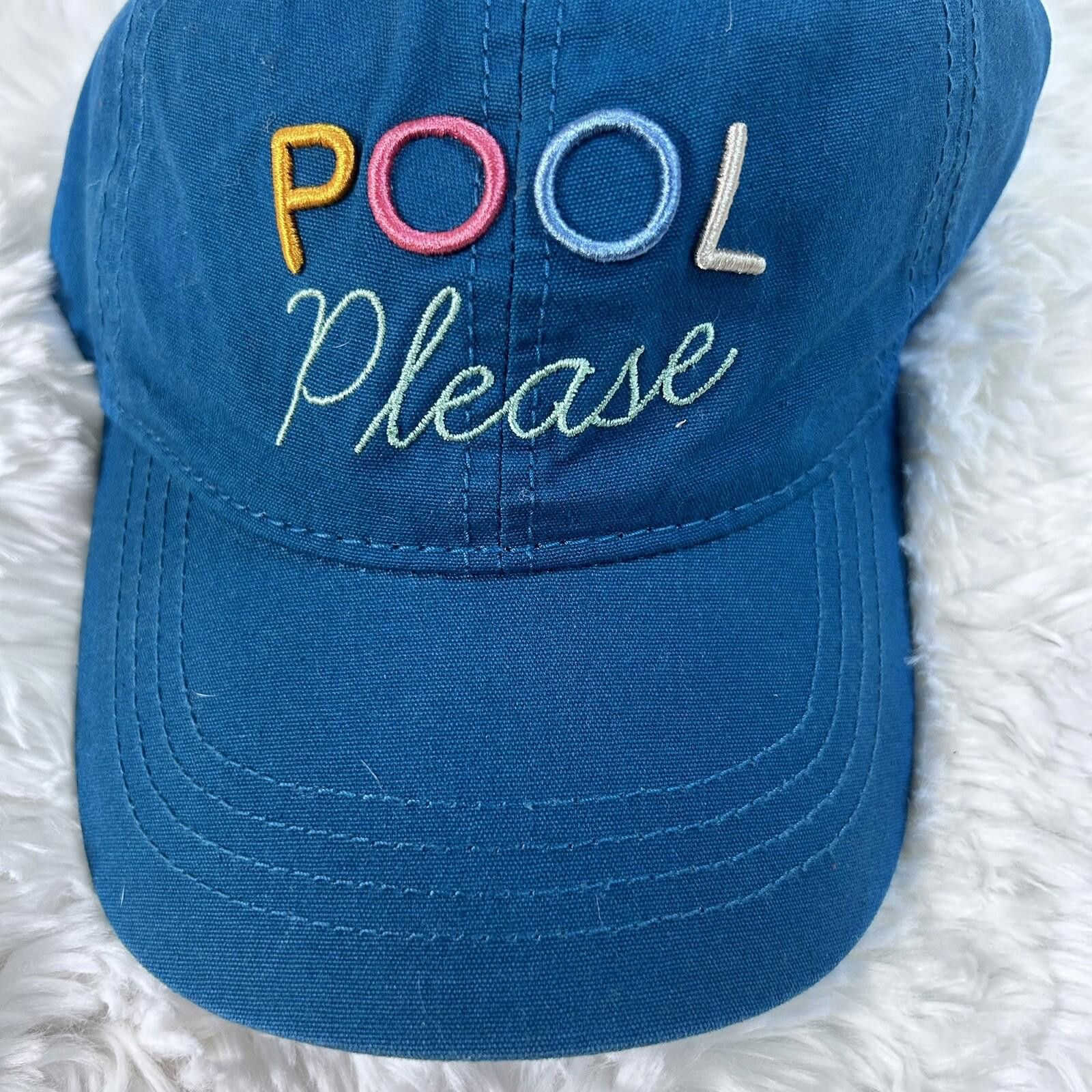 Designer Baseball Summer Hat Cap Pool Please Embroid Blue Pickleball Size ONE SIZE - 2 Thumbnail