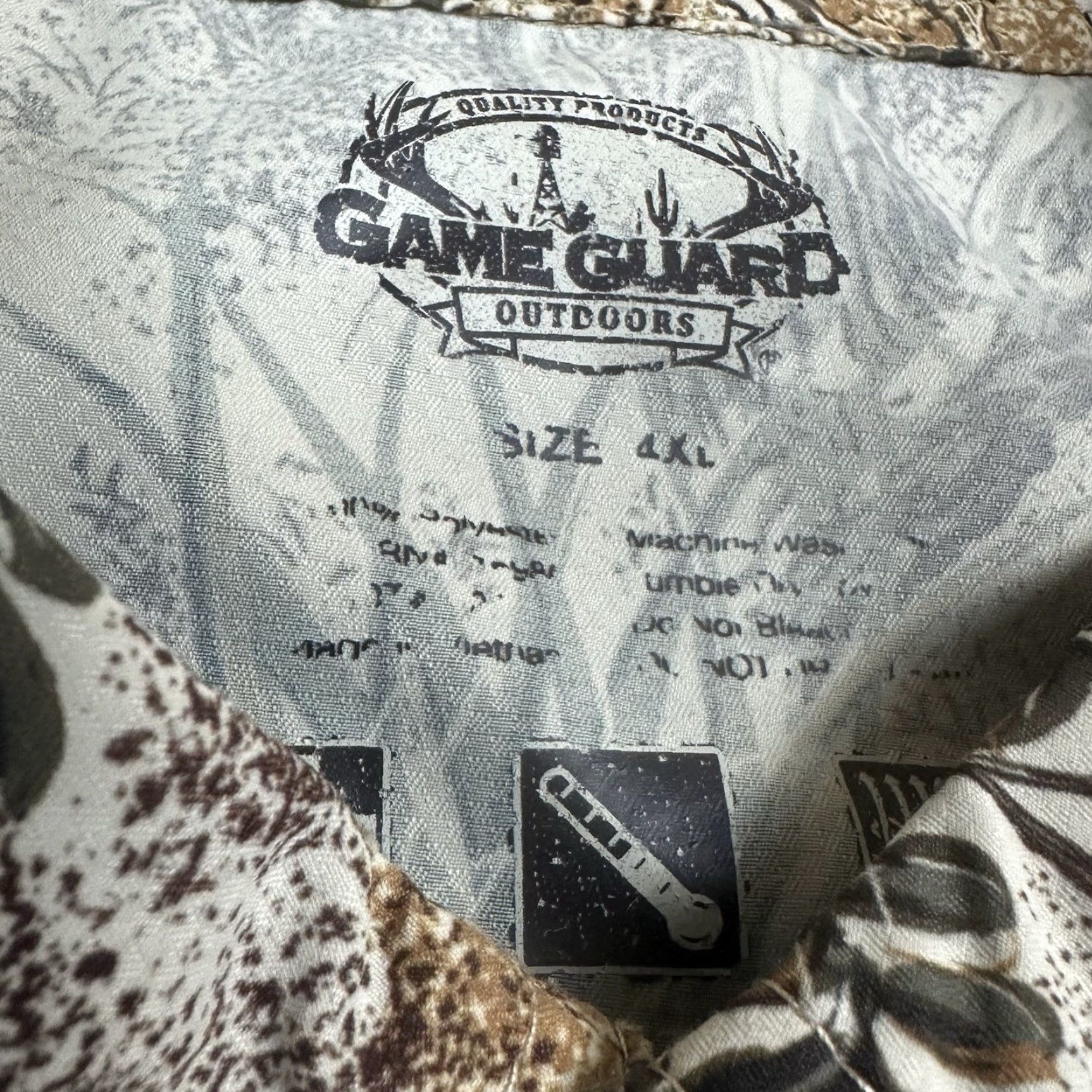 Vintage Game Guard Shirt Mens 4XL Beige Desert Camouflage Camo Button Up Size US XXL / EU 58 / 5 - 7 Thumbnail