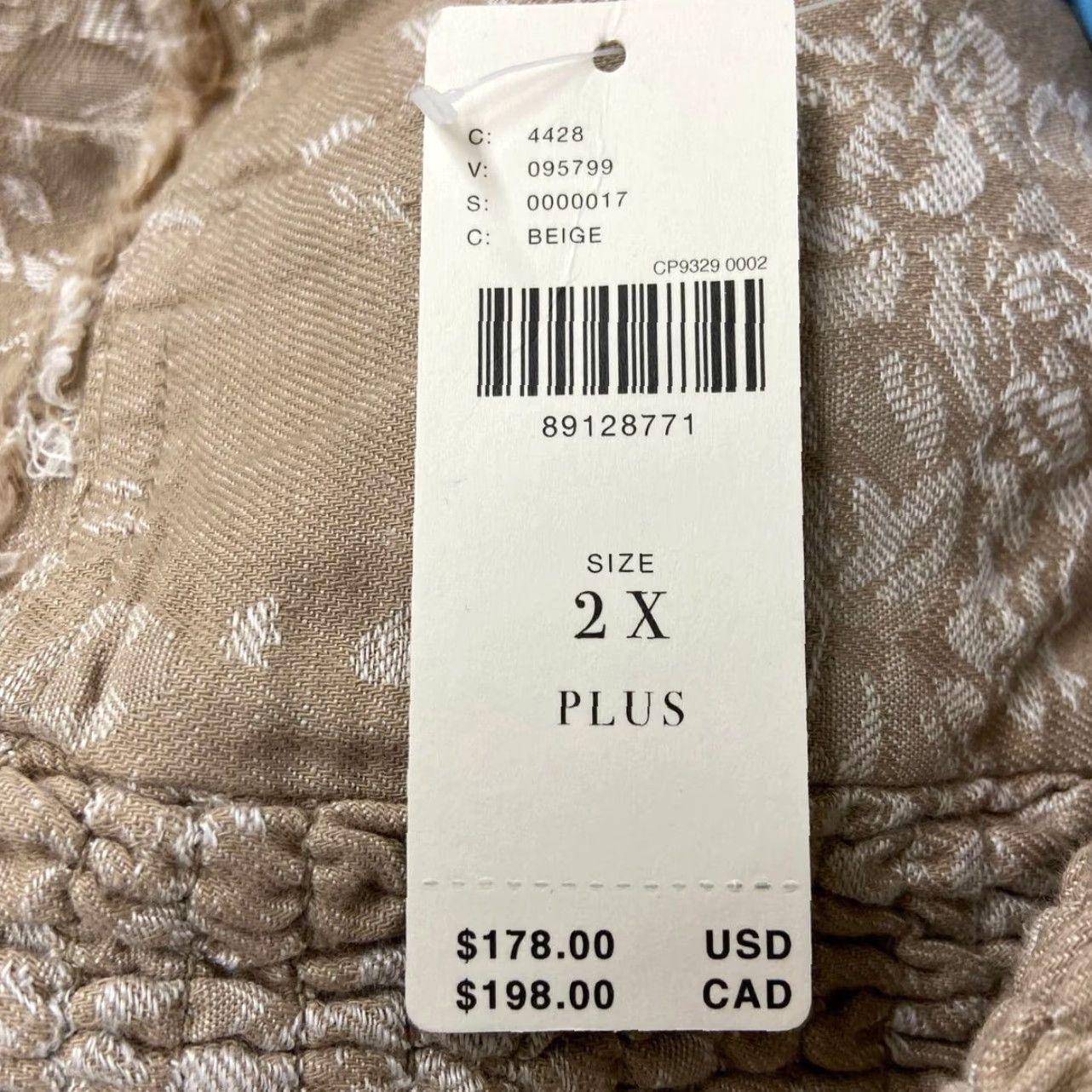 BY ANTHROPOLOGIE Corset Seamed Mini Dress Women 2X Beige Plus Linen Short Dress NPS vs-149151 Behav?