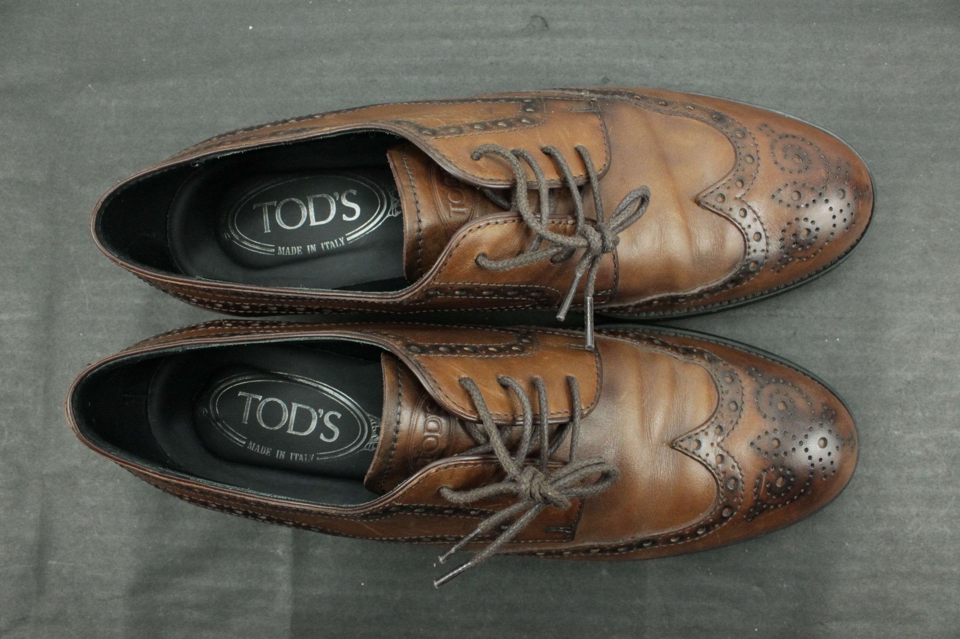 Bally TOD'S Wingtip Derby Brown Leather Heel Brogue Shoes Women's Size US 9 / IT 39 - 5 Thumbnail