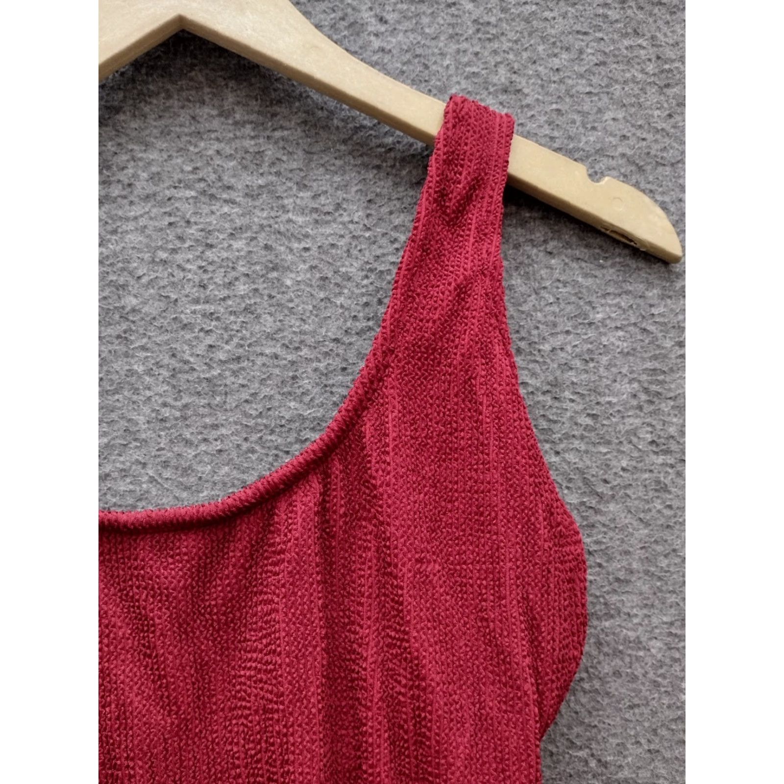 Vintage Kona Sol One Piece Swimsuit M Burgundy Red Square Neckline Beach Womens Size ONE SIZE - 7 Thumbnail